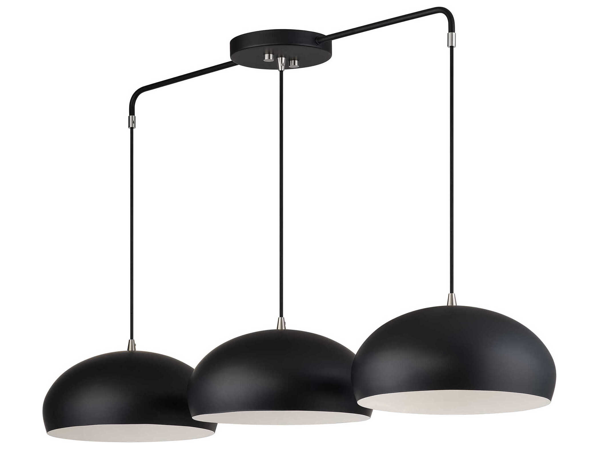Livex Lighting Domma 3-Light Black With Brushed Nickel Accents Drum Island Pendant