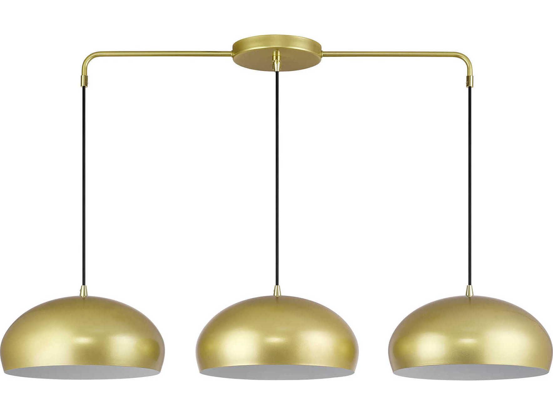 Livex Lighting Domma 3-Light Soft Gold With Polished Brass Accents Drum Island Pendant