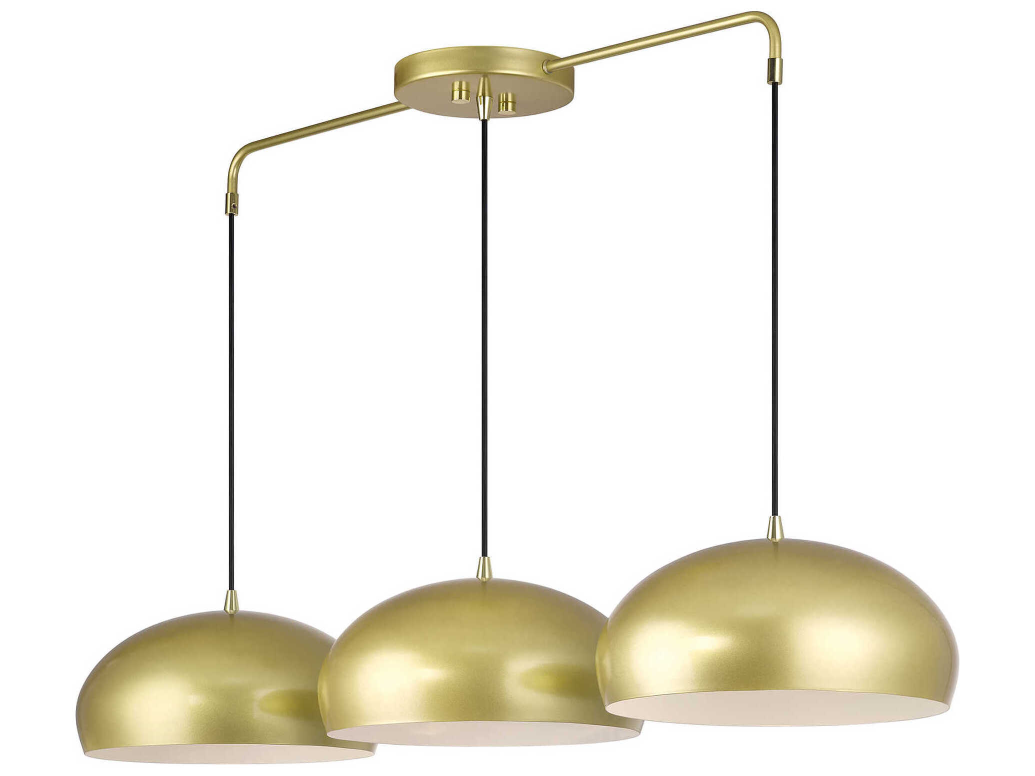 Livex Lighting Domma 3-Light Soft Gold With Polished Brass Accents Drum Island Pendant