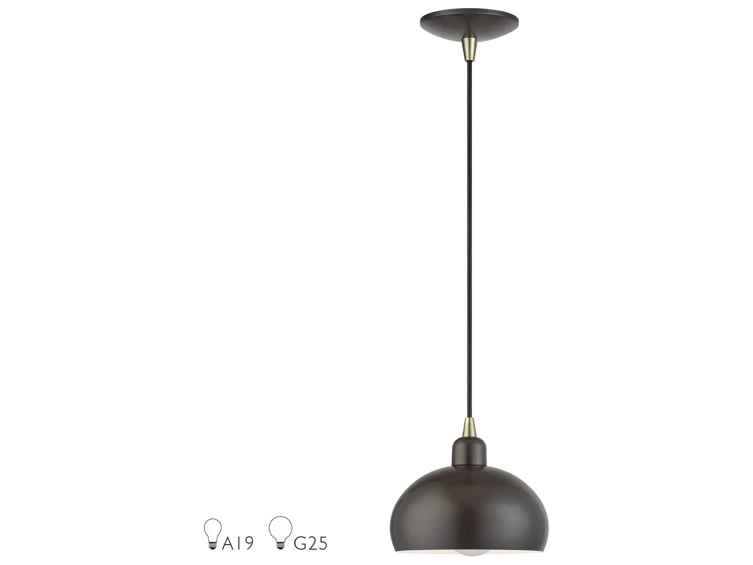 Livex Lighting Domma 1-Light Bronze Drum Mini Pendant