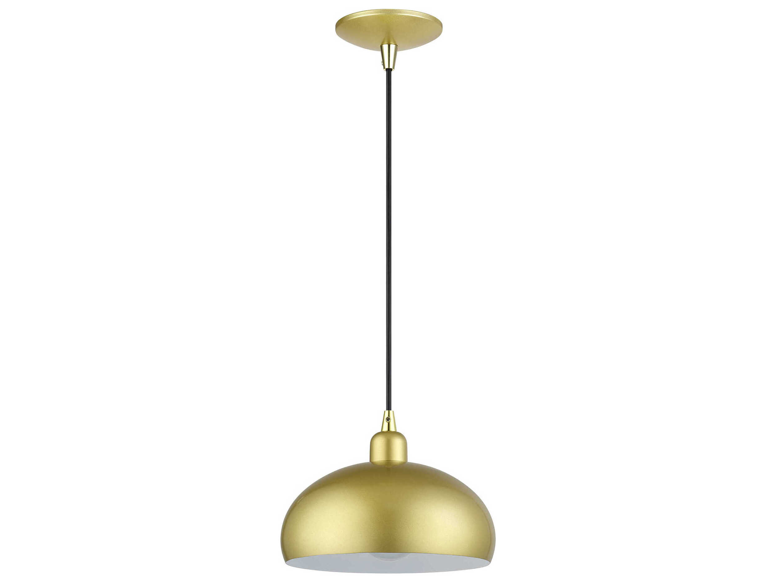 Livex Lighting Domma 1-Light Soft Gold With Polished Brass Accents Drum Mini Pendant