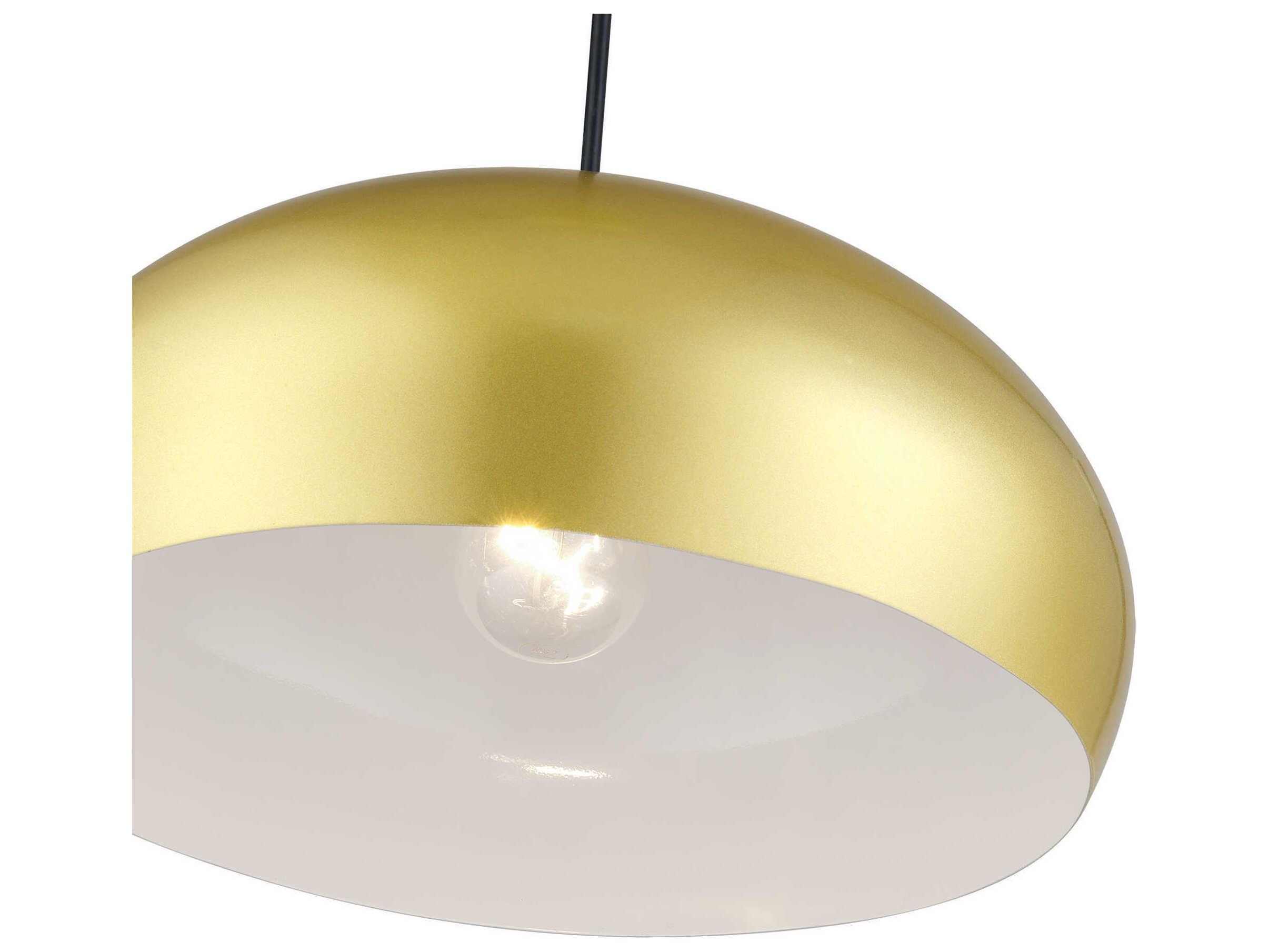 Livex Lighting Domma 1-Light Soft Gold With Polished Brass Accents Drum Pendant