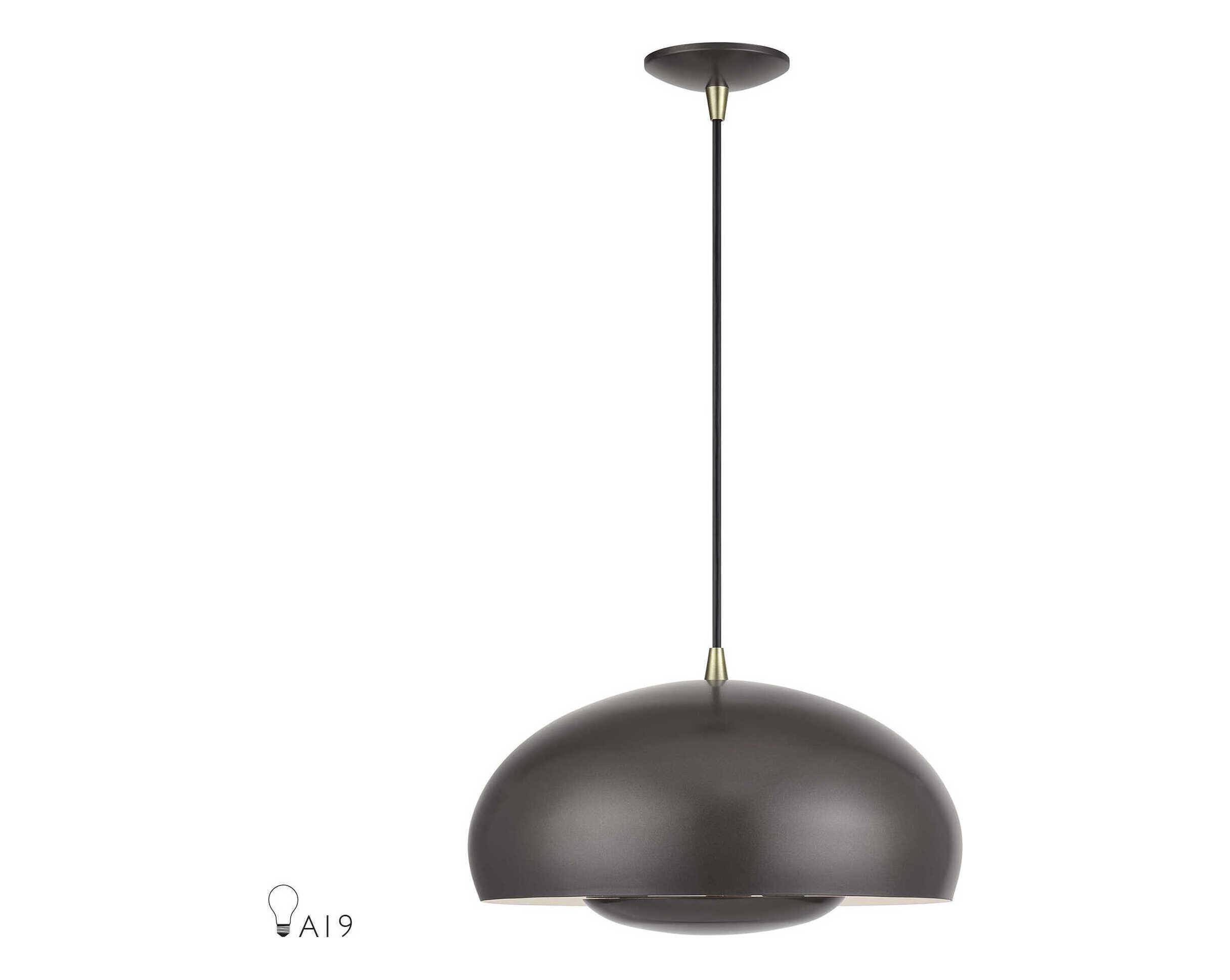 Livex Lighting Domma 3-Light Bronze Drum Pendant