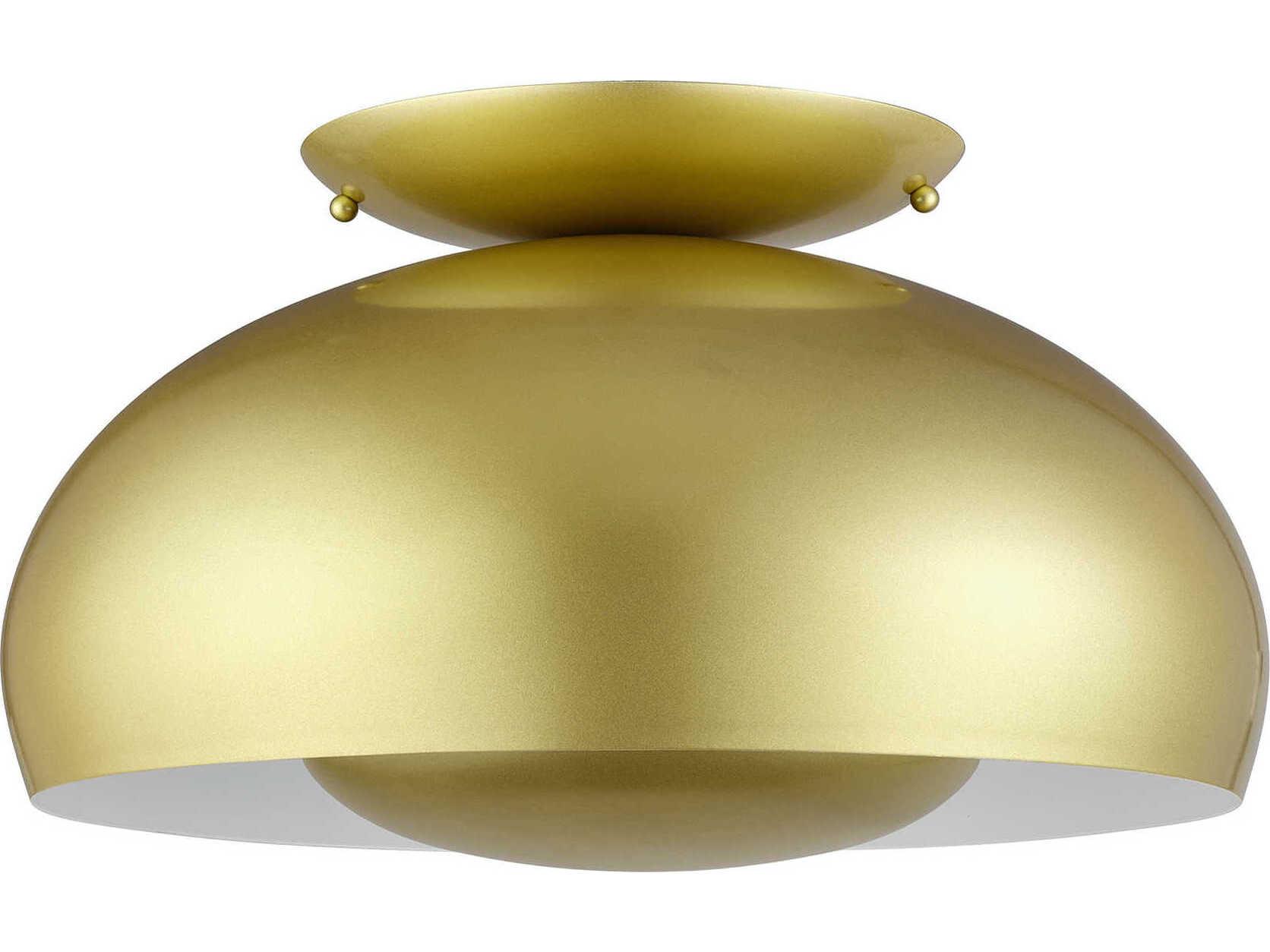 Livex Lighting Domma 3-Light Soft Gold Bronze Round Semi Flush Mount