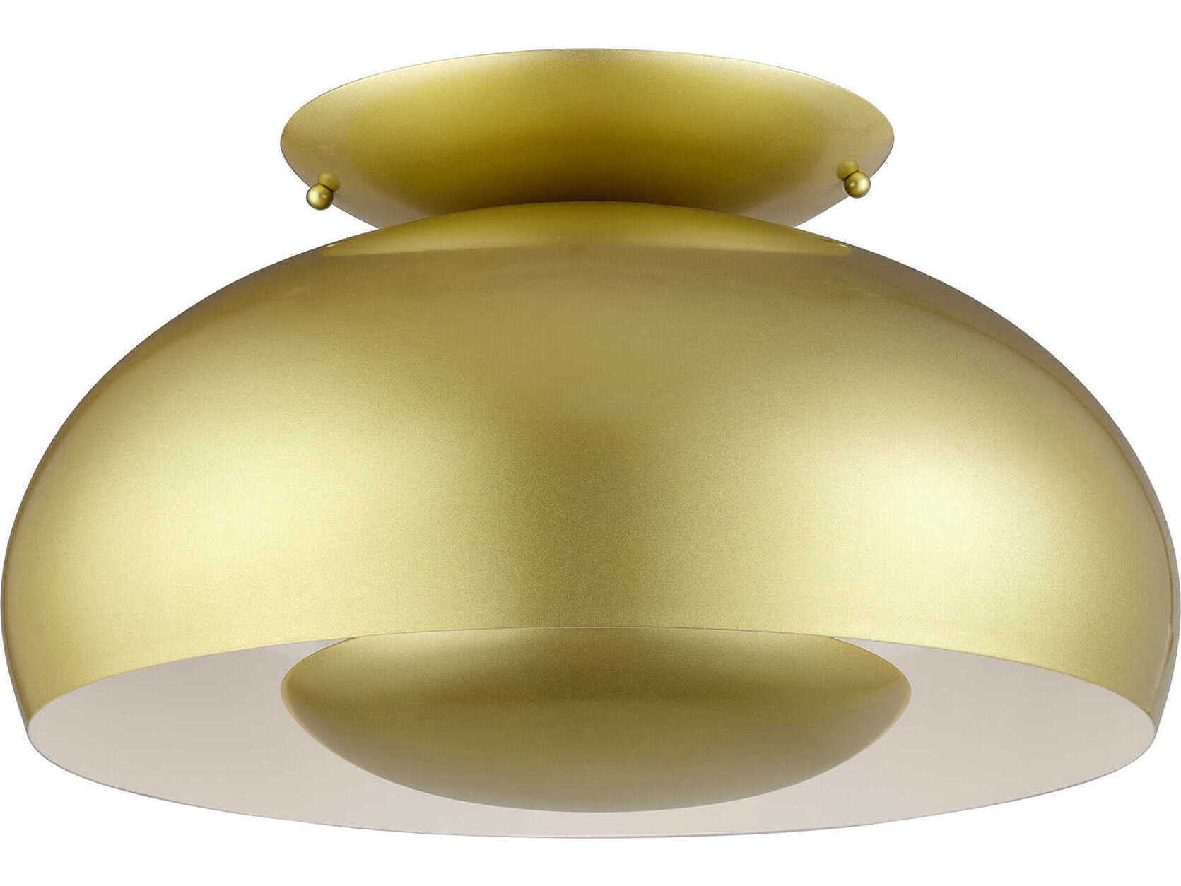 Livex Lighting Domma 3-Light Soft Gold Bronze Round Semi Flush Mount