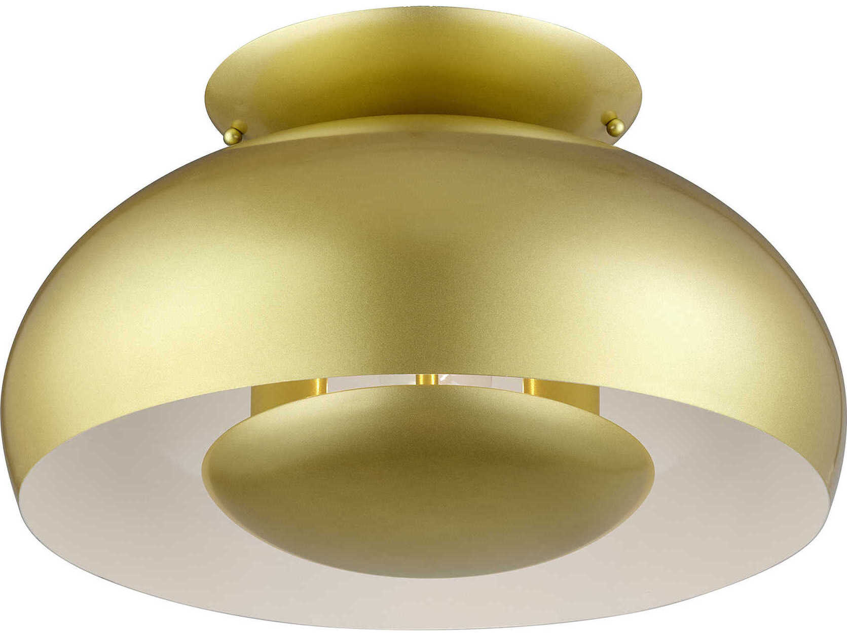 Livex Lighting Domma 3-Light Soft Gold Bronze Round Semi Flush Mount