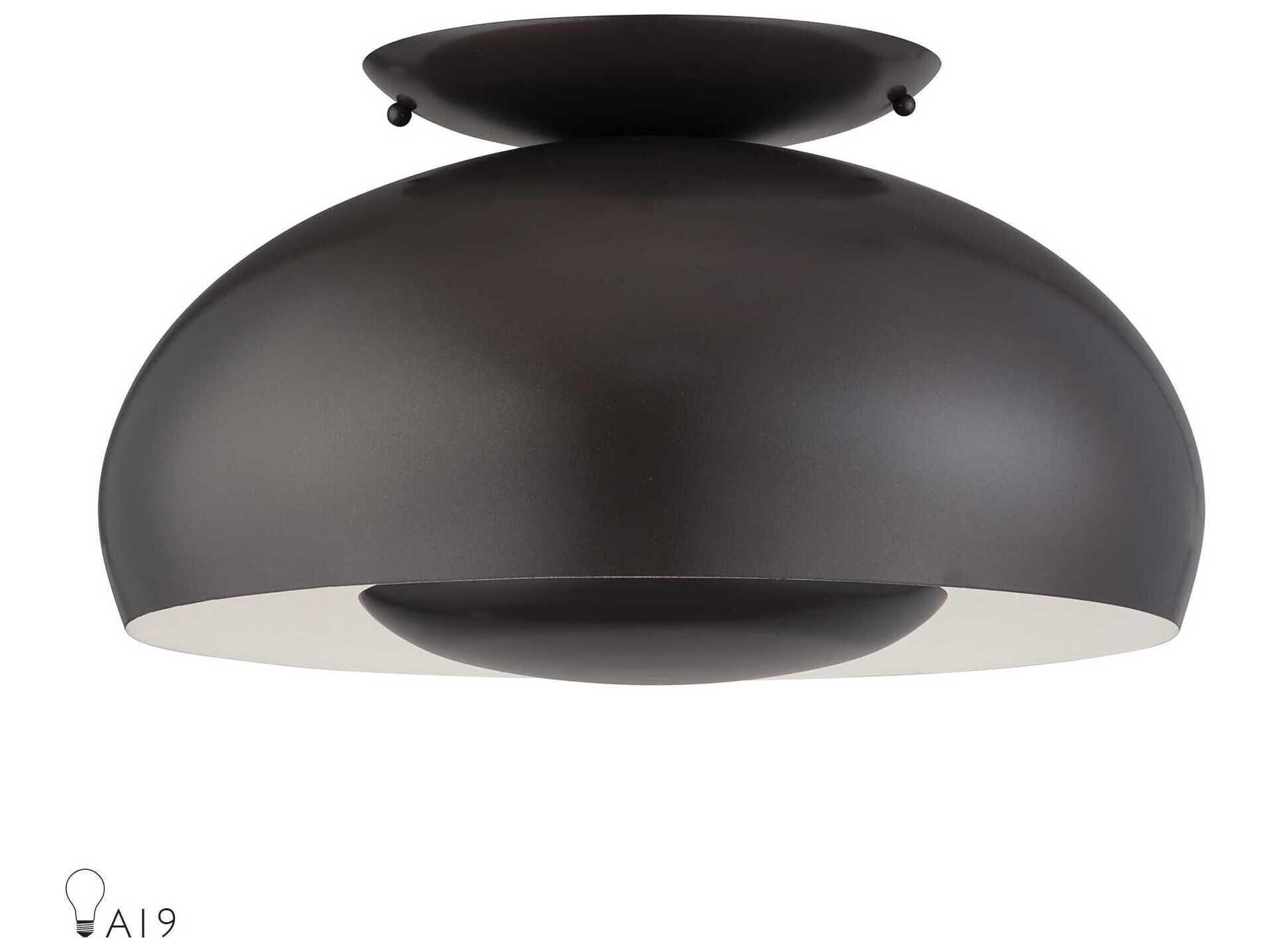 Livex Lighting Domma 3-Light English Bronze Round Semi Flush Mount