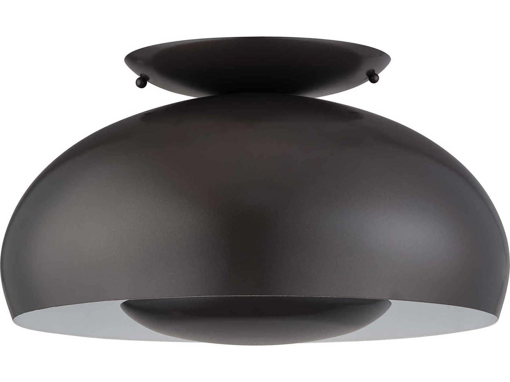 Livex Lighting Domma 3-Light English Bronze Round Semi Flush Mount