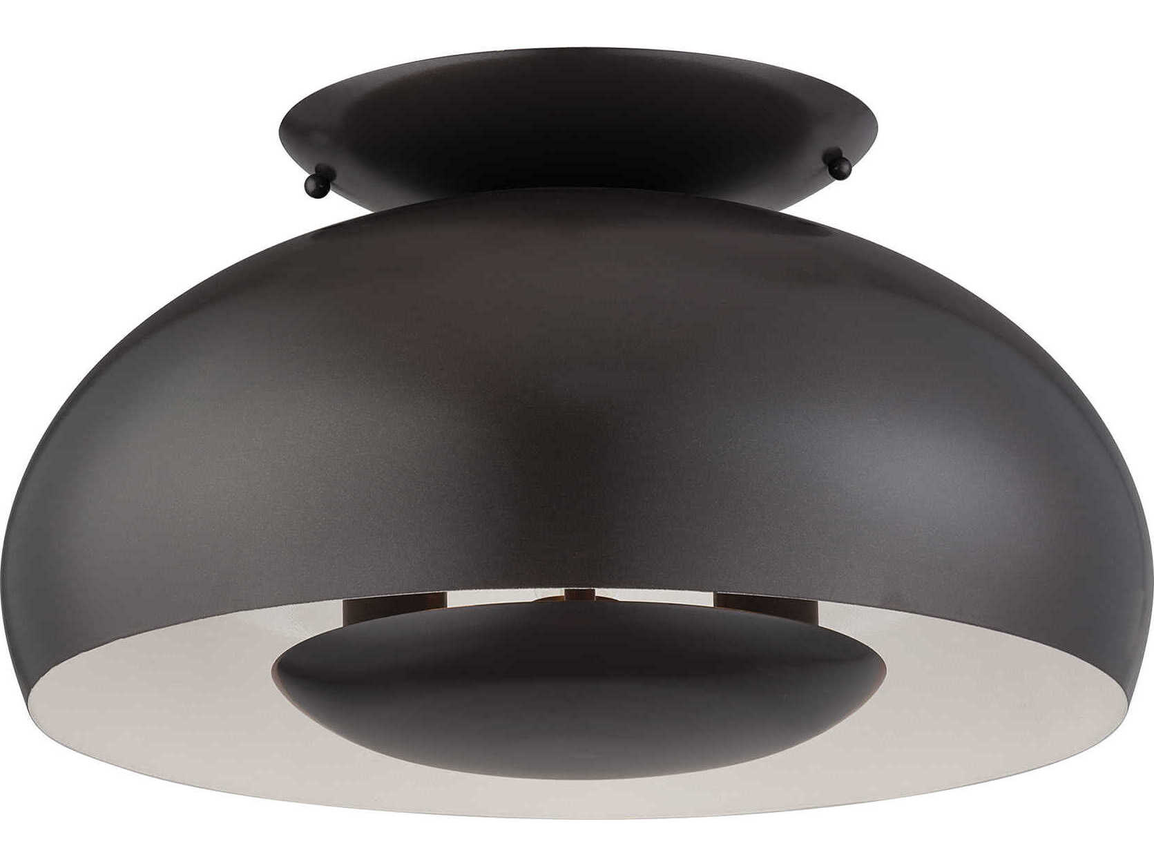 Livex Lighting Domma 3-Light English Bronze Round Semi Flush Mount