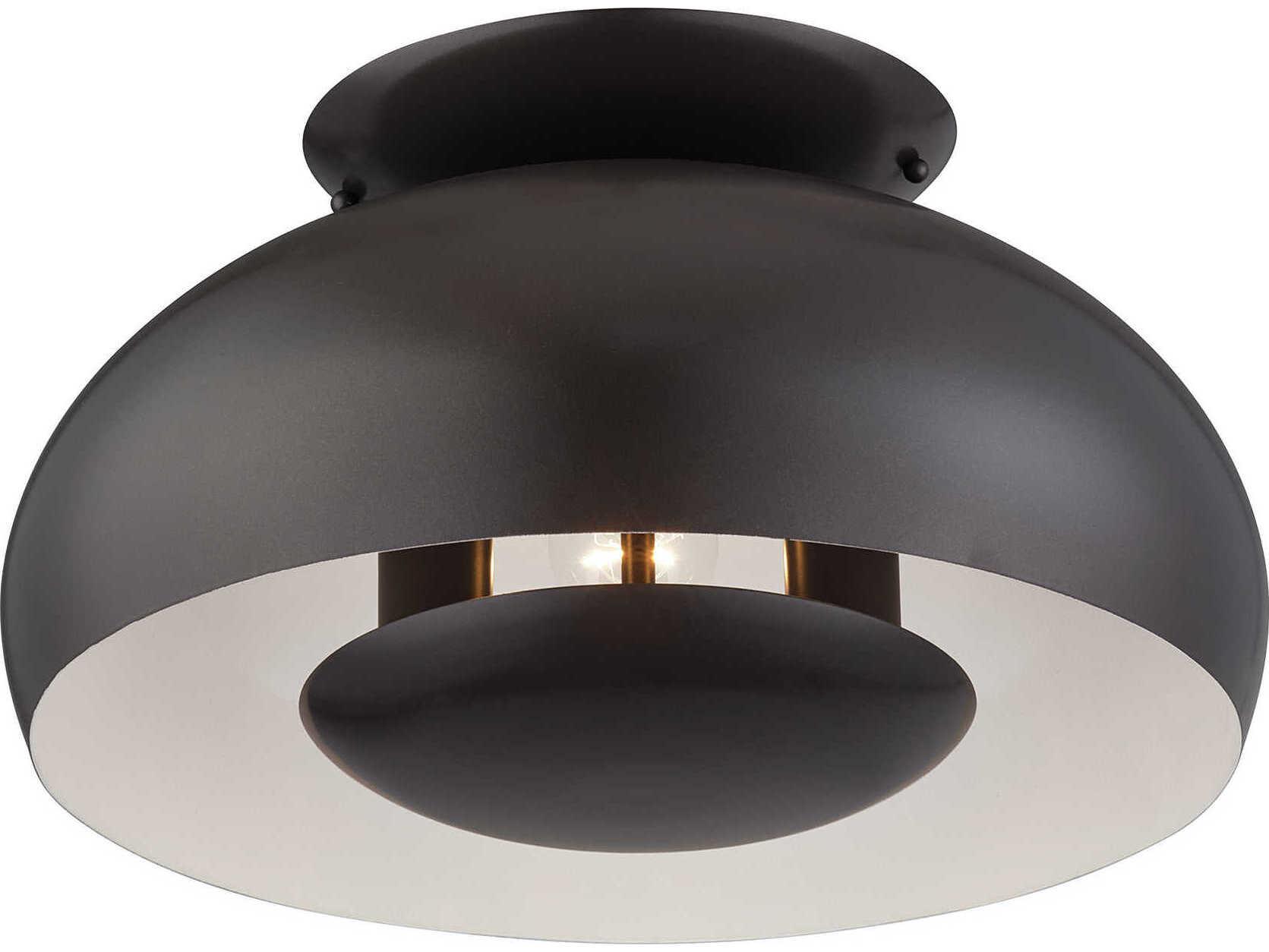 Livex Lighting Domma 3-Light English Bronze Round Semi Flush Mount