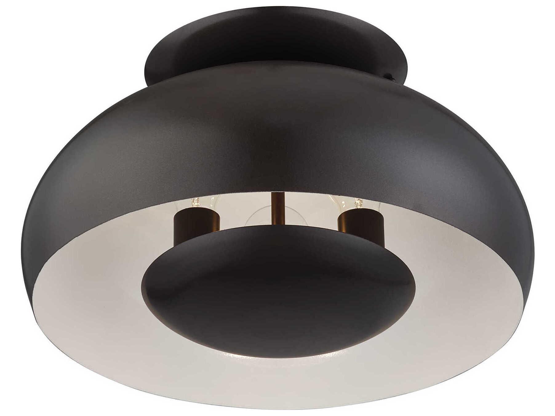 Livex Lighting Domma 3-Light English Bronze Round Semi Flush Mount