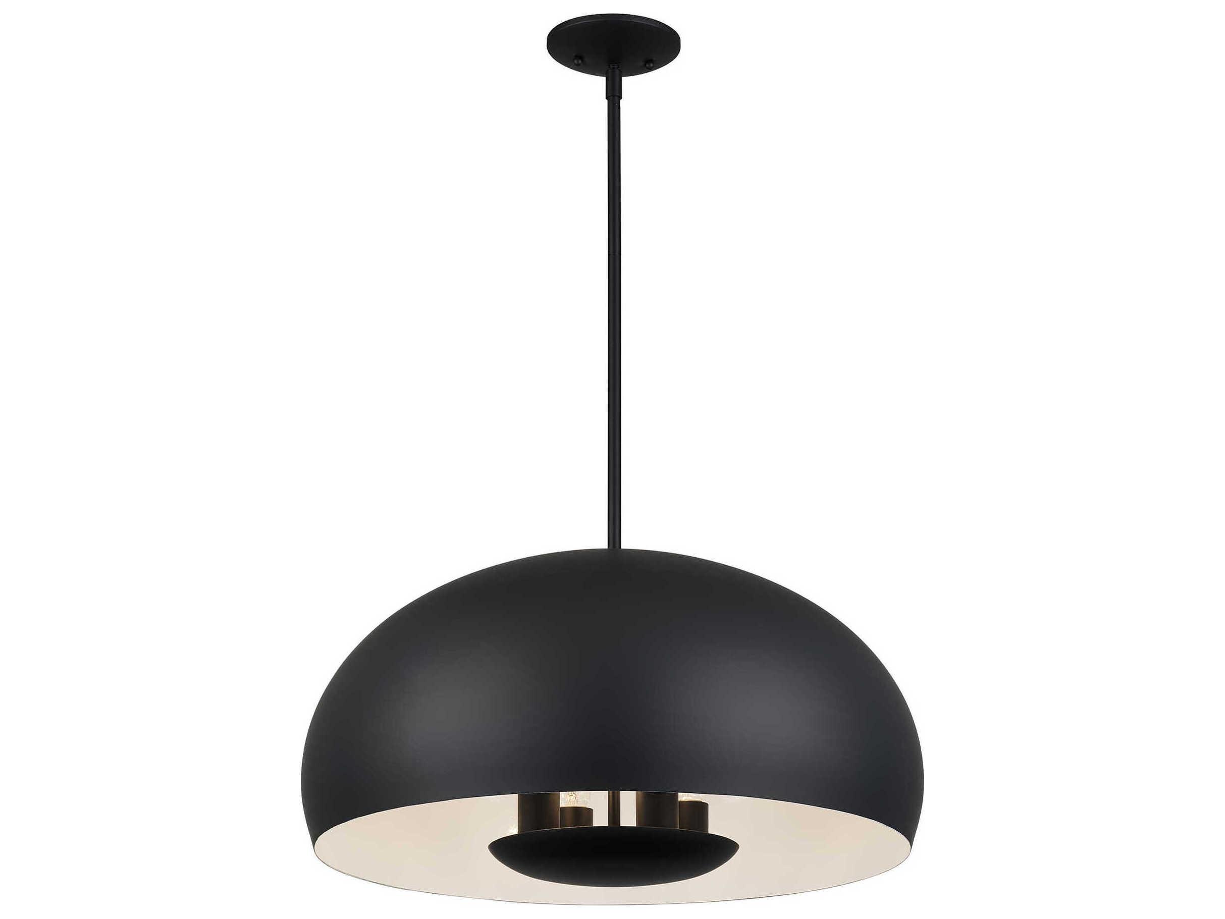 Livex Lighting Domma 4-Light Black Drum Pendant