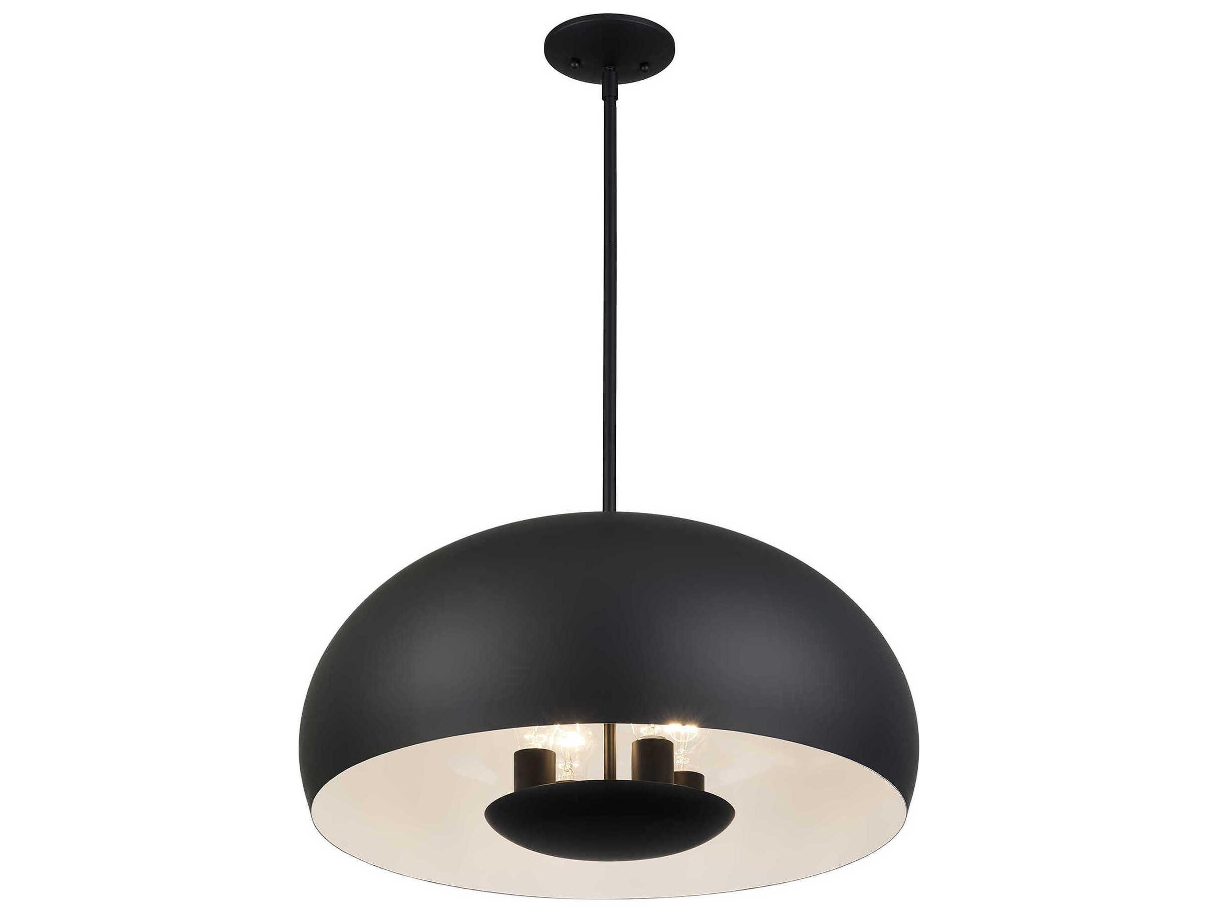 Livex Lighting Domma 4-Light Black Drum Pendant