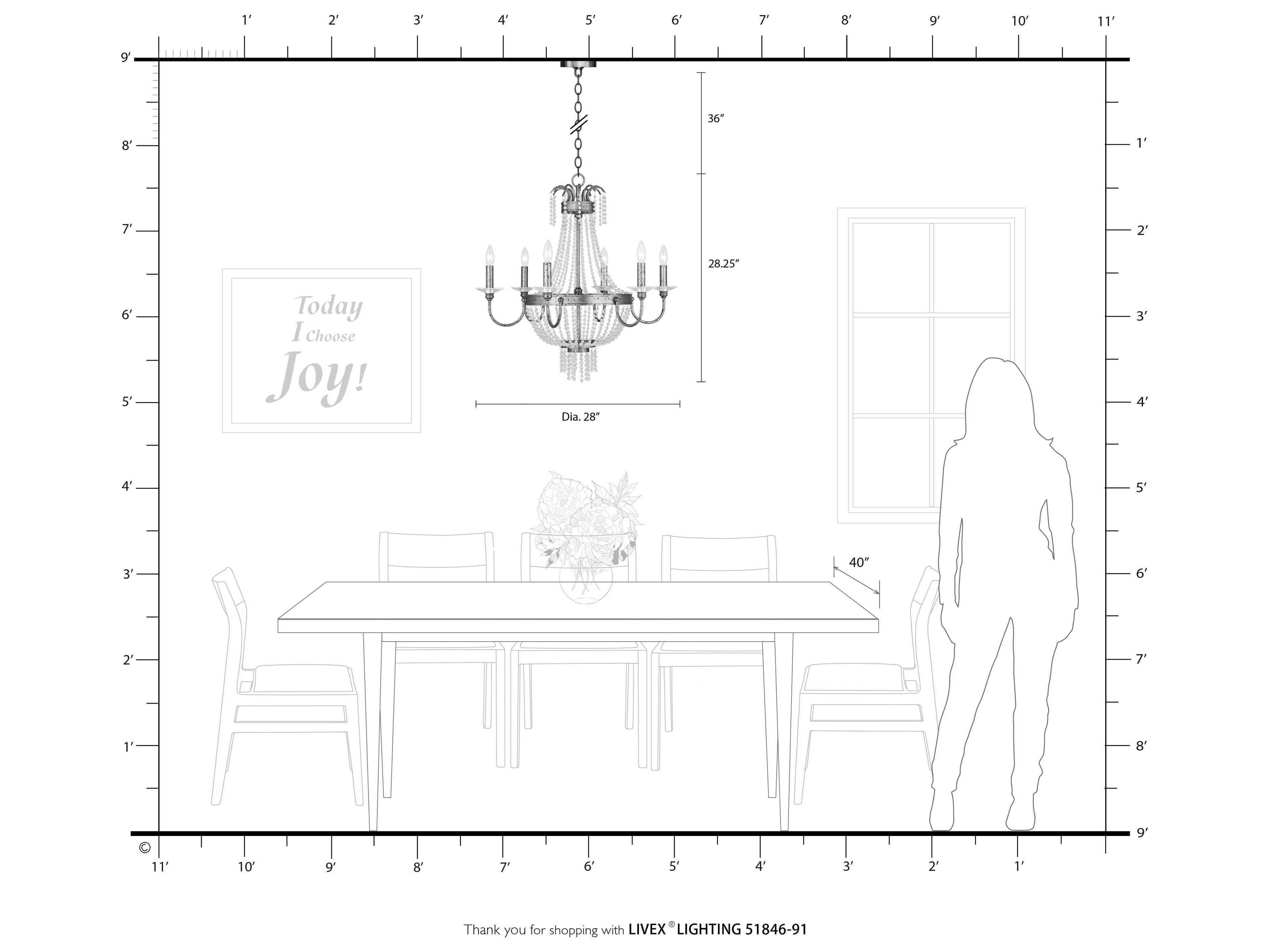 Livex Lighting Valentina 6-Light Brushed Nickel Crystal Candelabra Chandelier