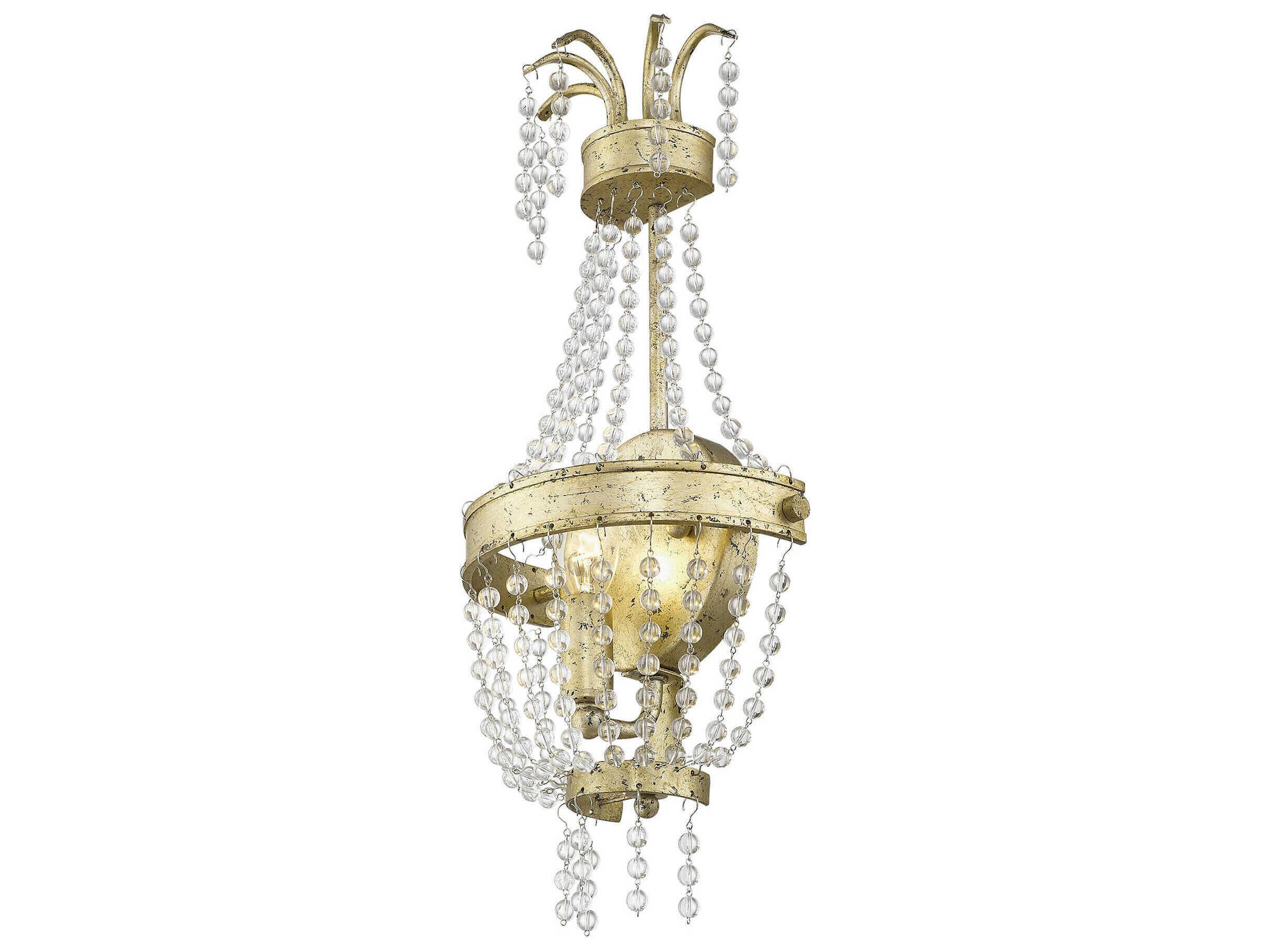 Livex Lighting Valentina 1-Light Hand Applied Winter Gold Crystal Wall Sconce