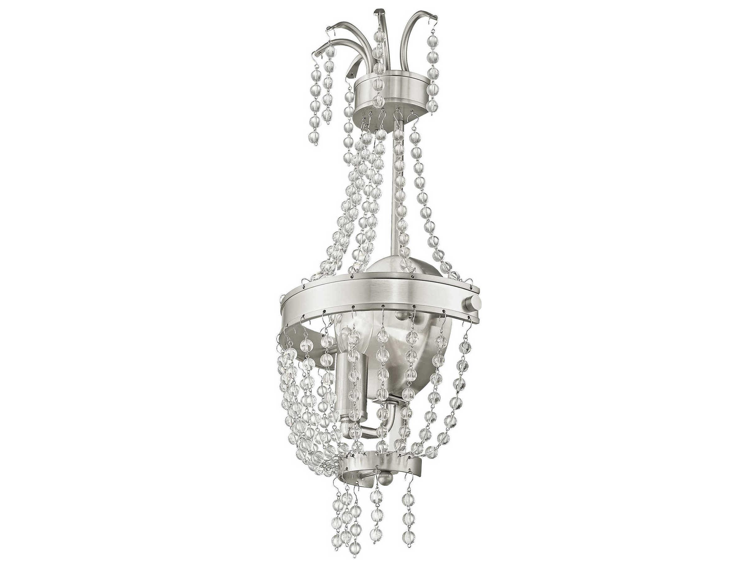 Livex Lighting Valentina 1-Light Brushed Nickel Crystal Wall Sconce