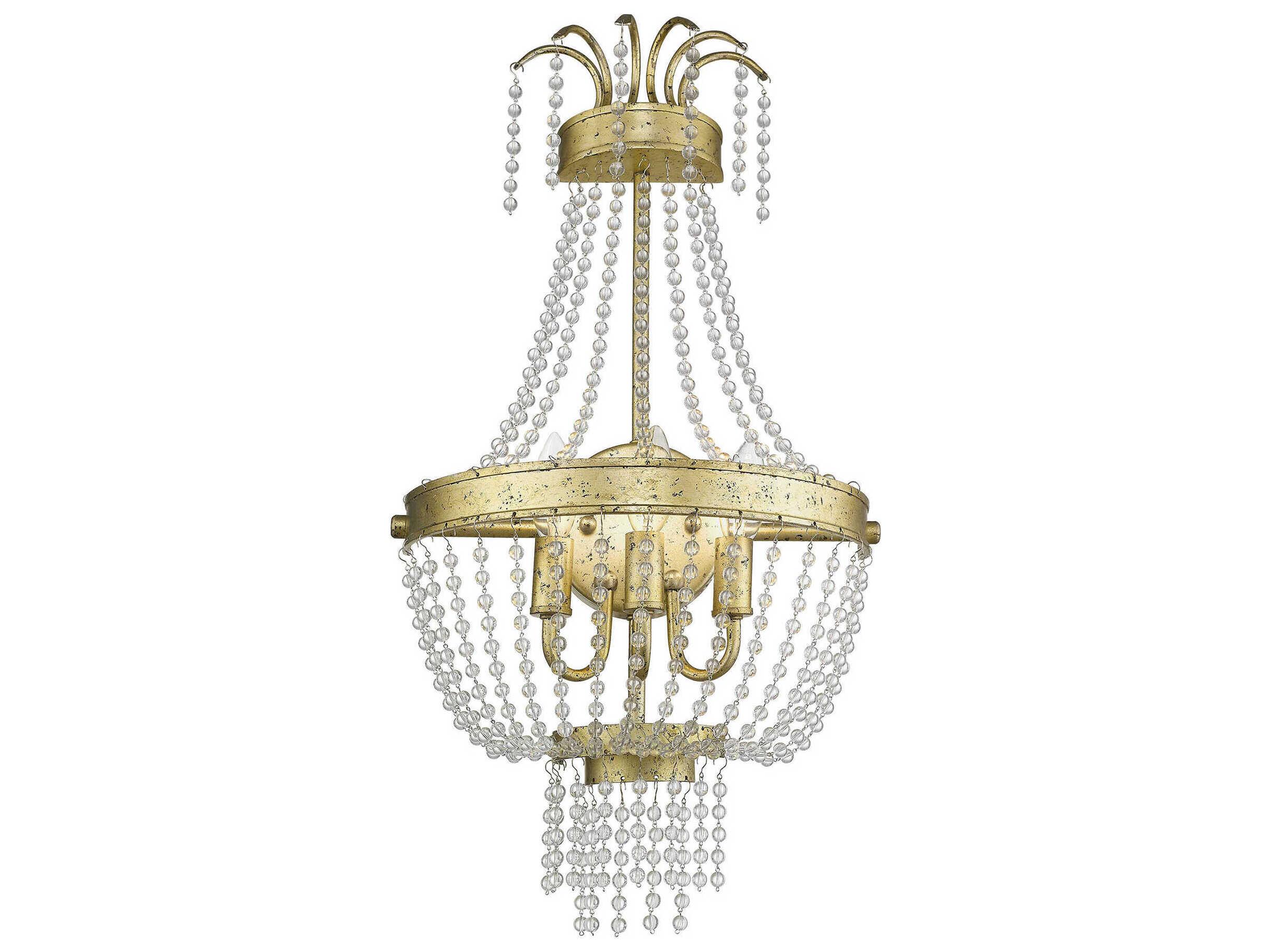 Livex Lighting Valentina 3-Light Hand Applied Winter Gold Crystal Wall Sconce