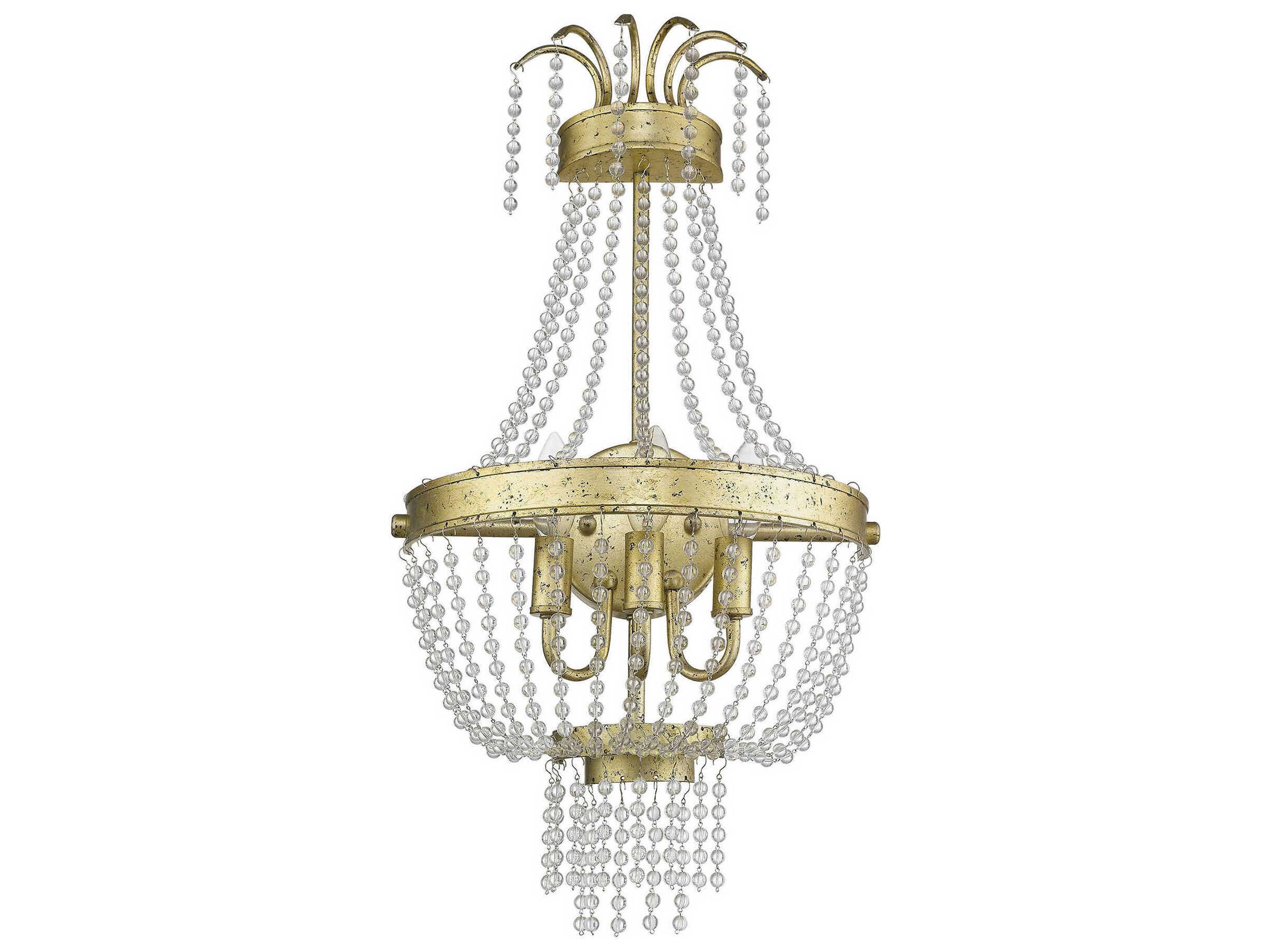Livex Lighting Valentina 3-Light Hand Applied Winter Gold Crystal Wall Sconce
