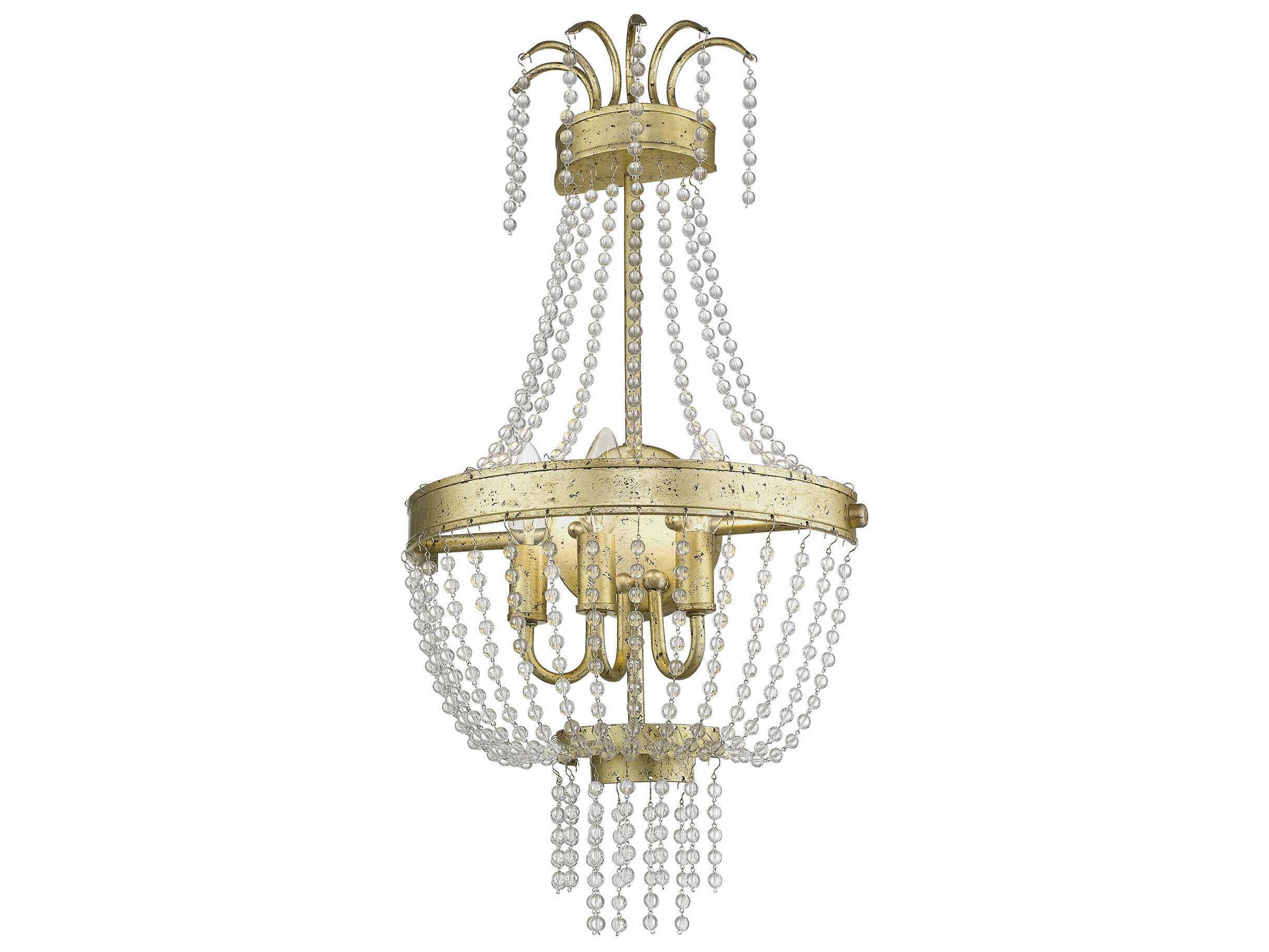 Livex Lighting Valentina 3-Light Hand Applied Winter Gold Crystal Wall Sconce