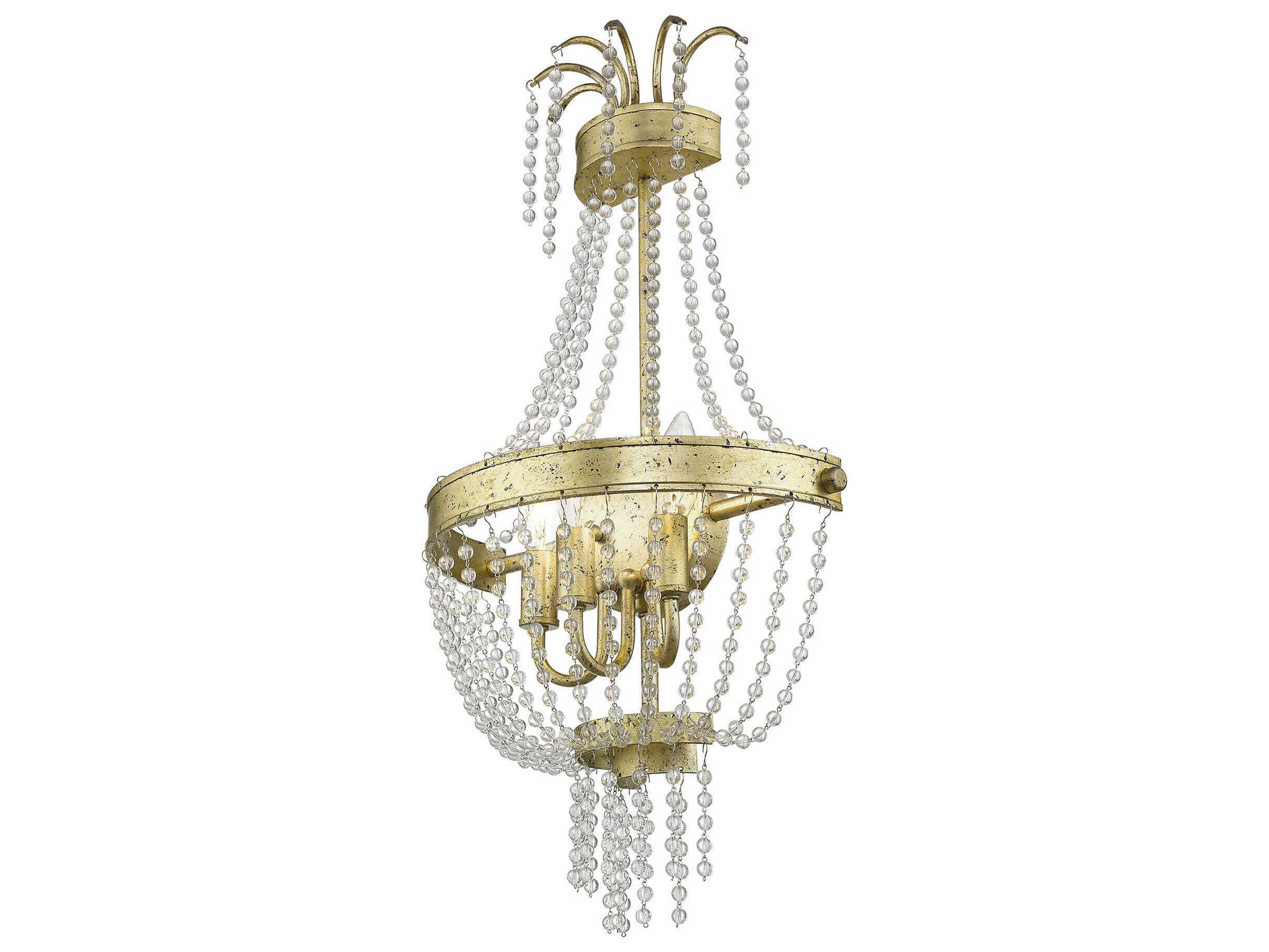 Livex Lighting Valentina 3-Light Hand Applied Winter Gold Crystal Wall Sconce