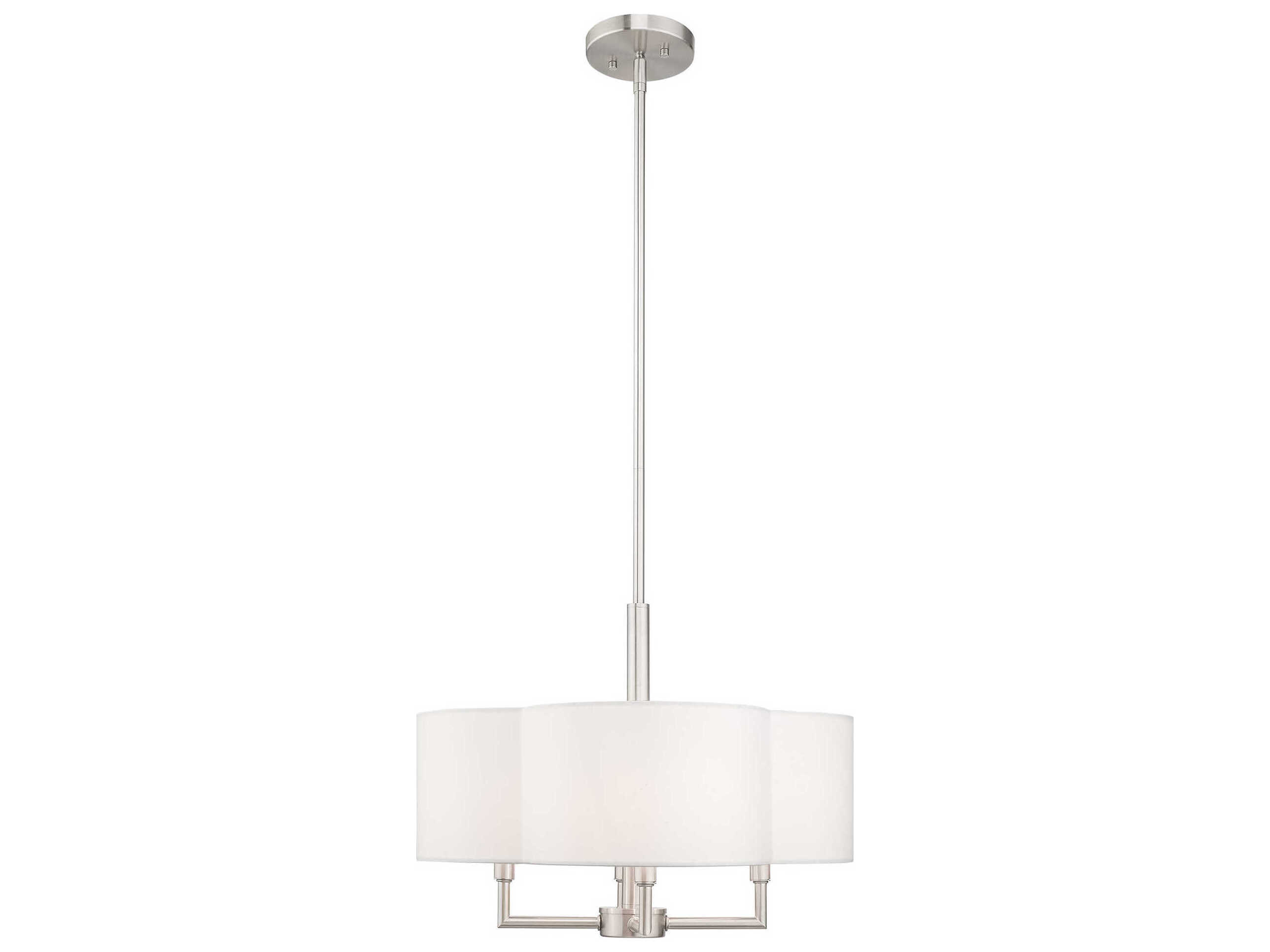 Livex Lighting Chelsea 4-Light Brushed Nickel White Chandelier
