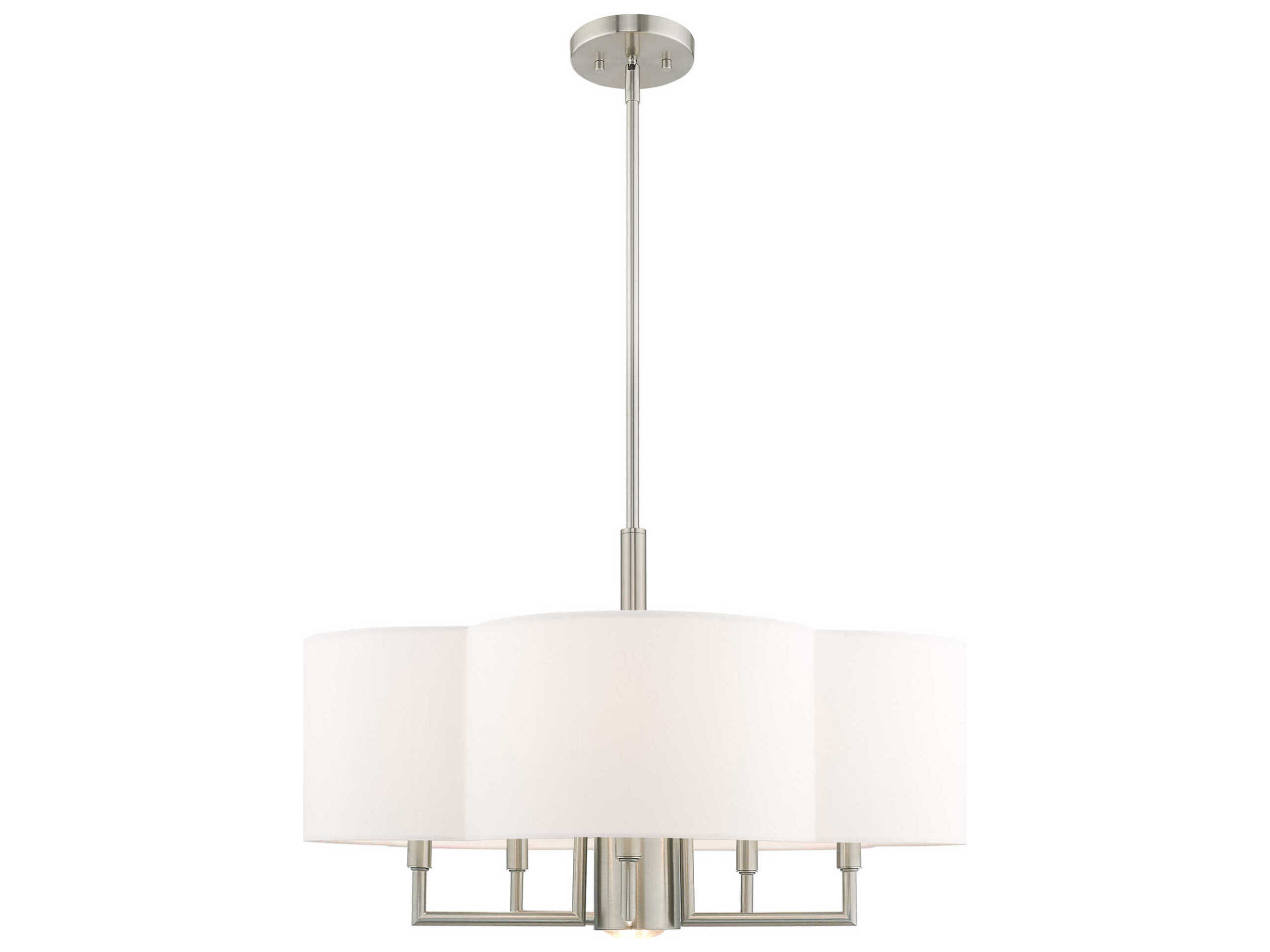 Livex Lighting Chelsea 6-Light Brushed Nickel White Chandelier