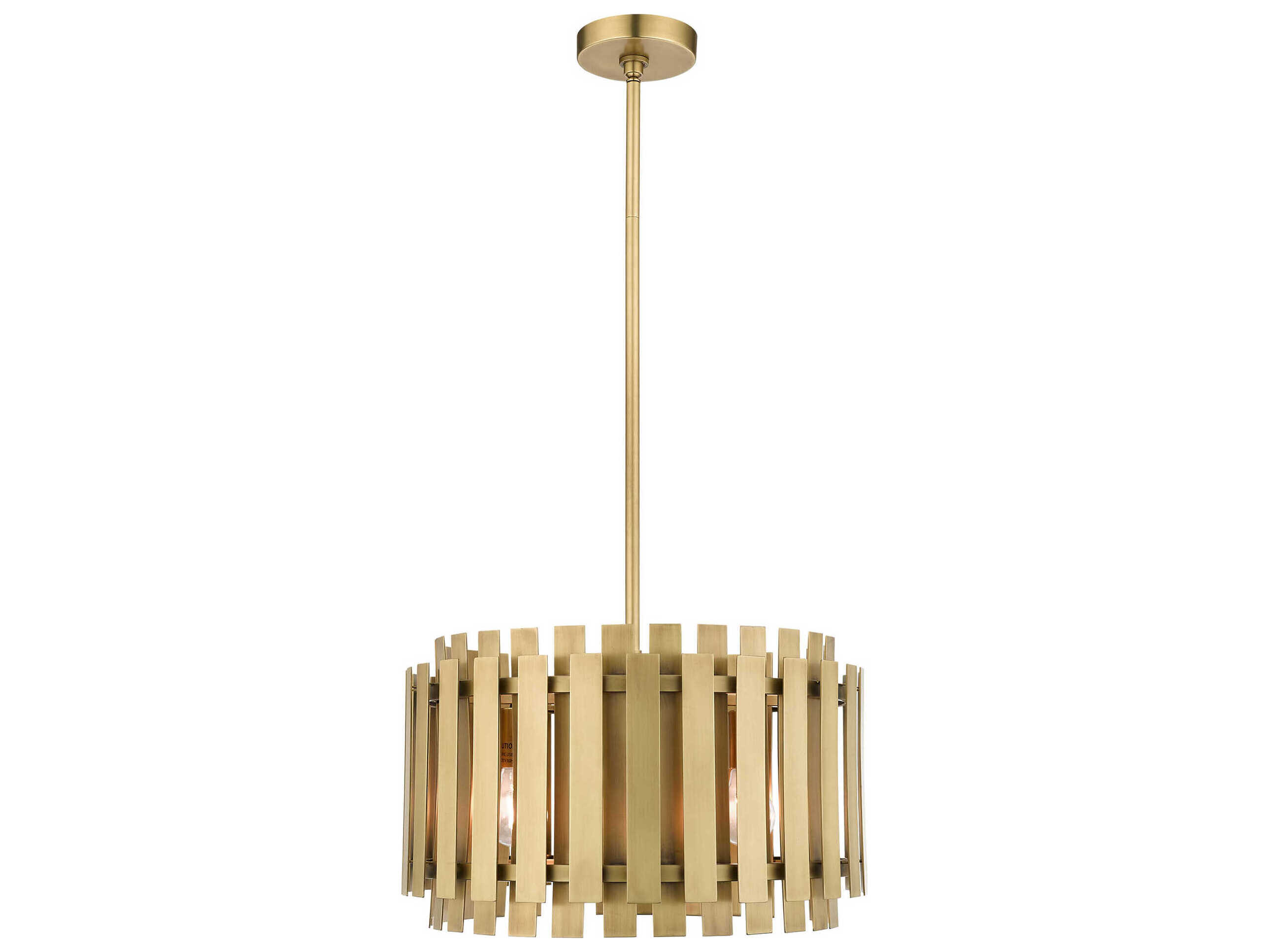 Livex Lighting Greenwich 5-Light Natural Brass Drum Pendant