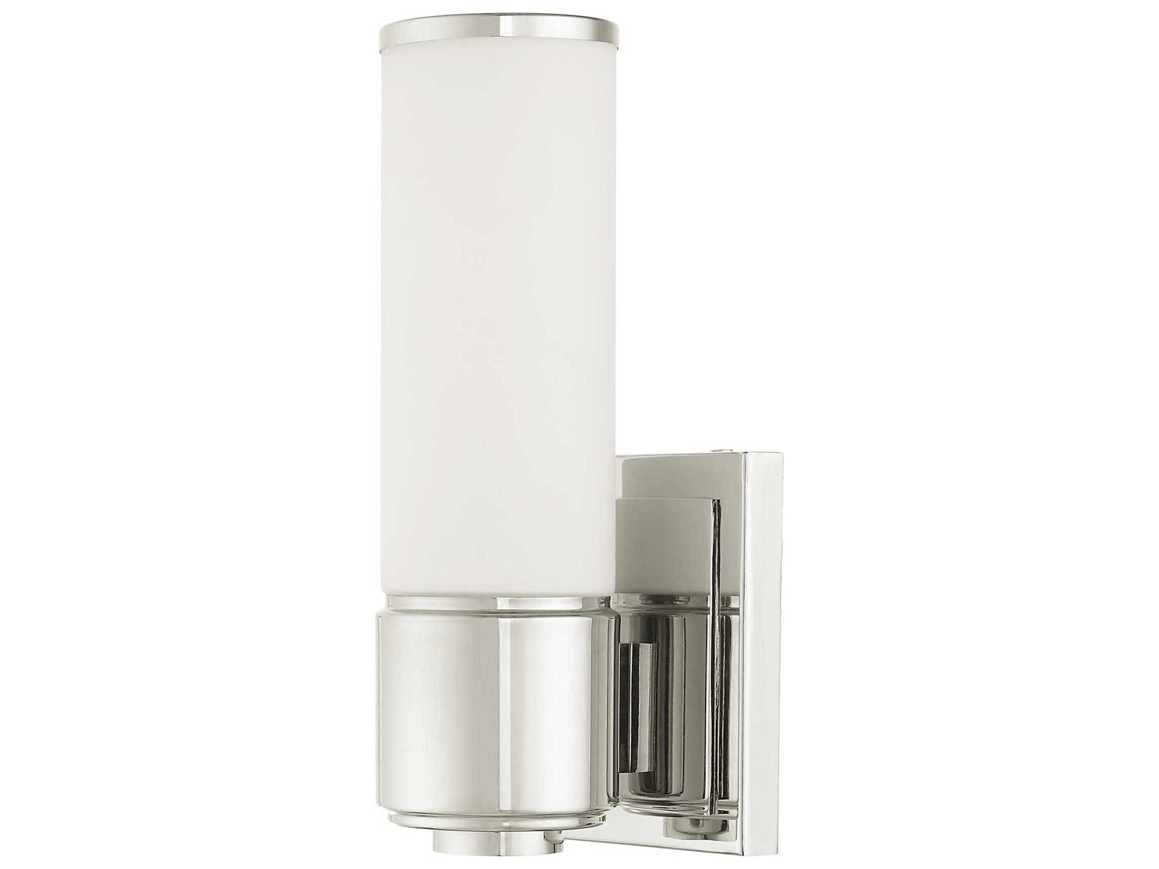 Livex Lighting Weston 1-Light Polished Nickel Glass Wall Sconce