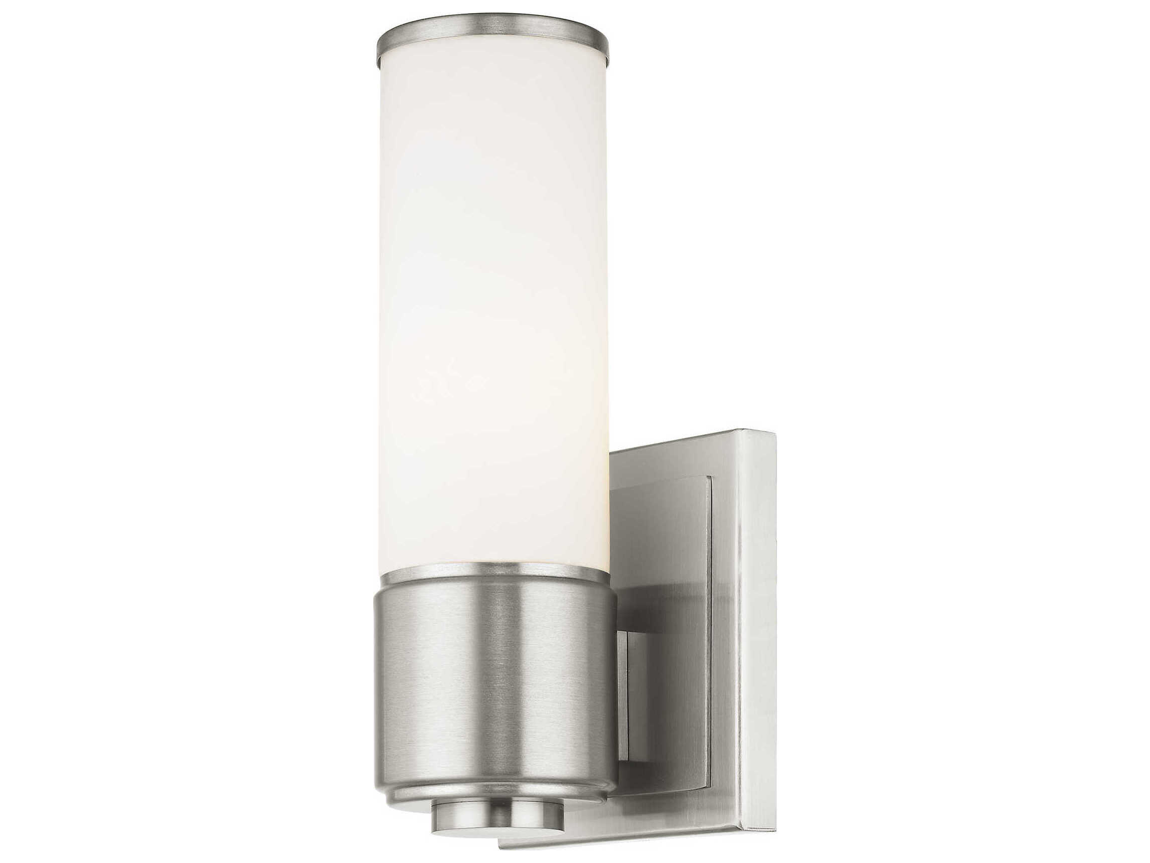 Livex Lighting Weston 1-Light Brushed Nickel Glass Wall Sconce