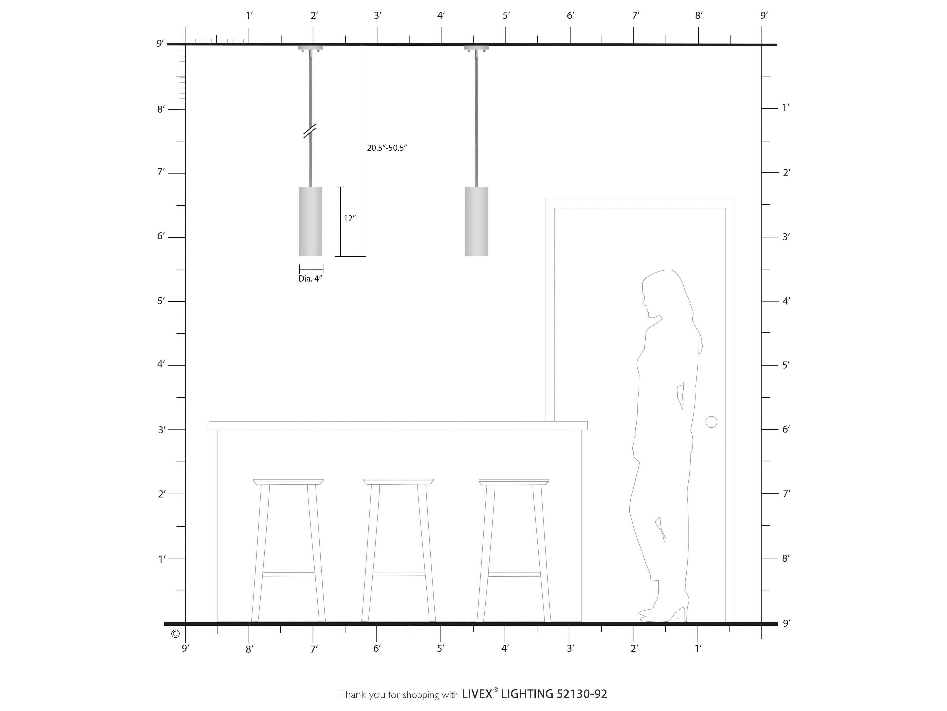Livex Lighting Meridian 1-Light English Bronze Cylinder Mini Pendant