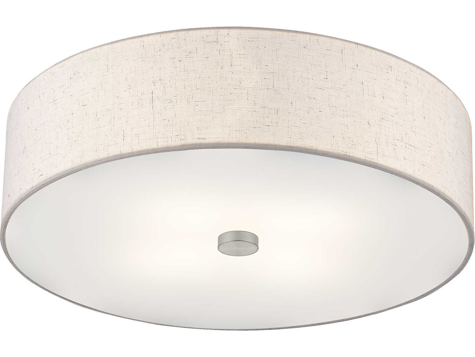 Livex Lighting Meridian 4-Light Brushed Nickel Drum Round Semi Flush Mount