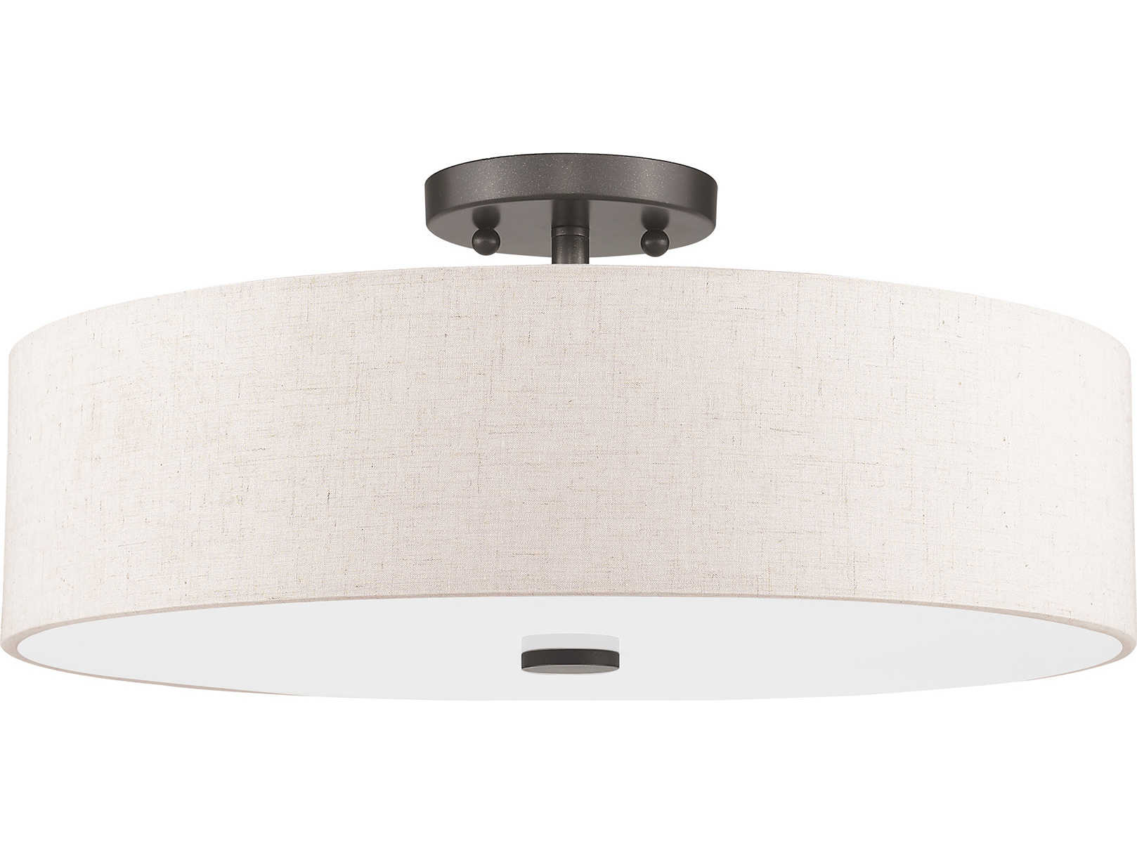 Livex Lighting Meridian 4-Light English Bronze Drum Round Semi Flush Mount