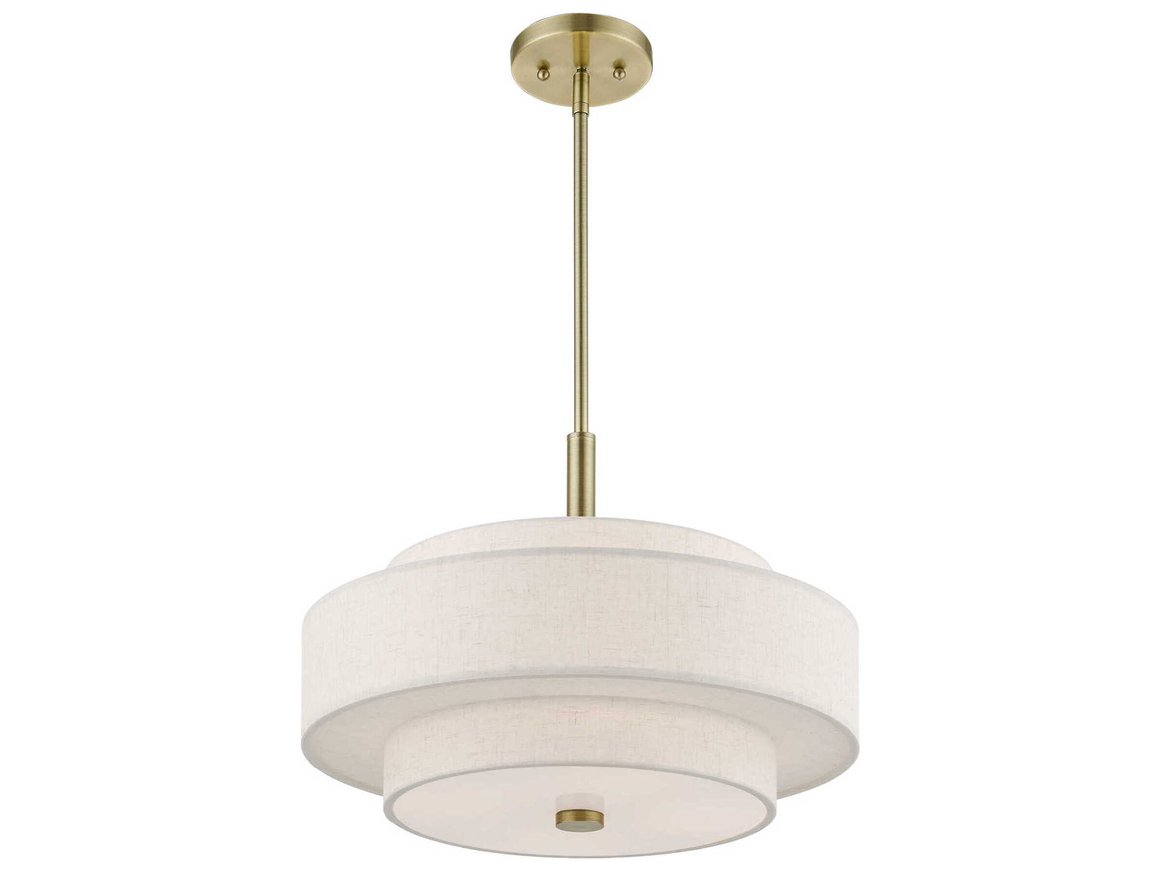 Livex Lighting Monroe 4-Light Antique Brass Drum Pendant