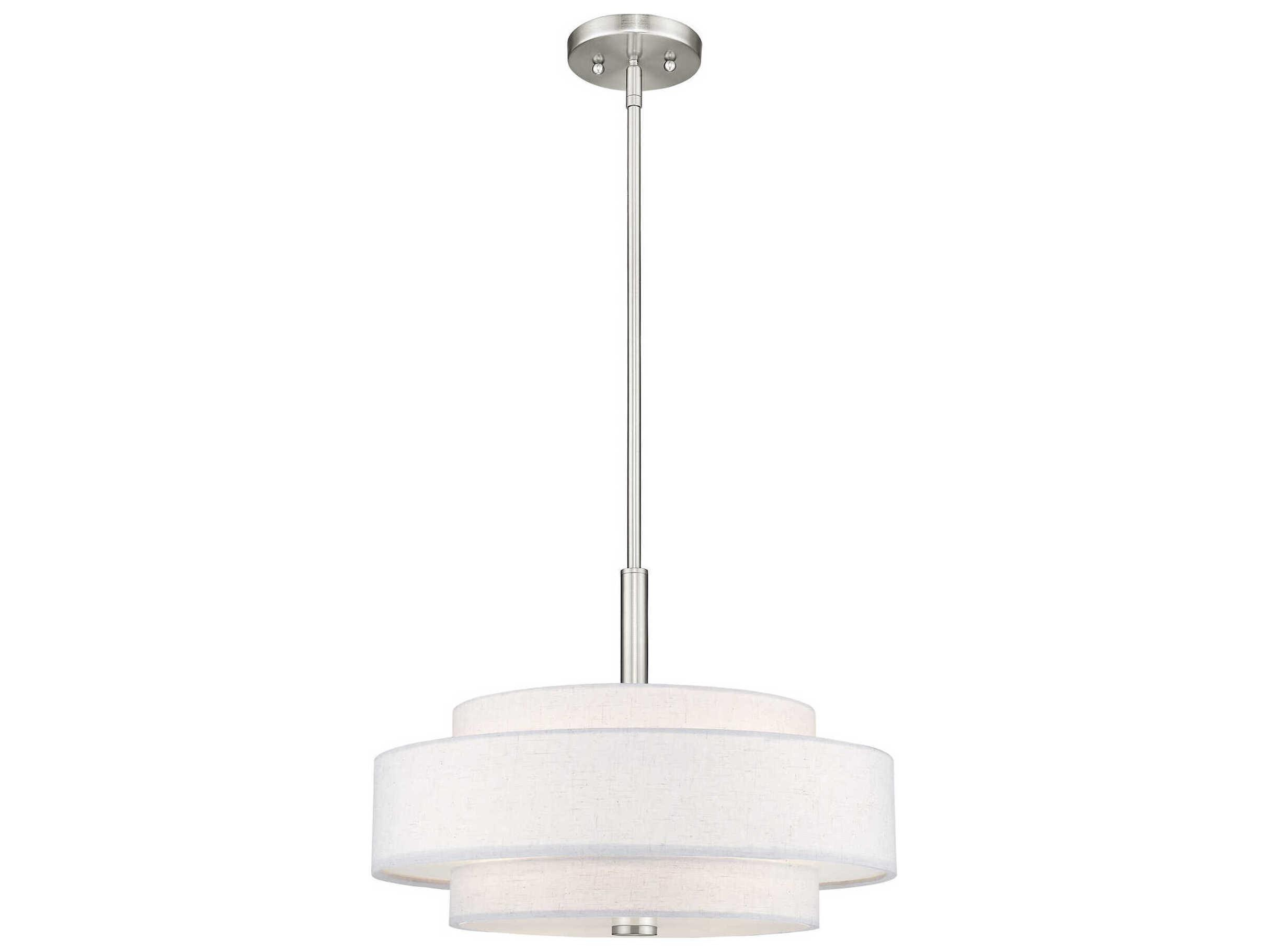 Livex Lighting Meridian 4-Light Brushed Nickel Drum Pendant