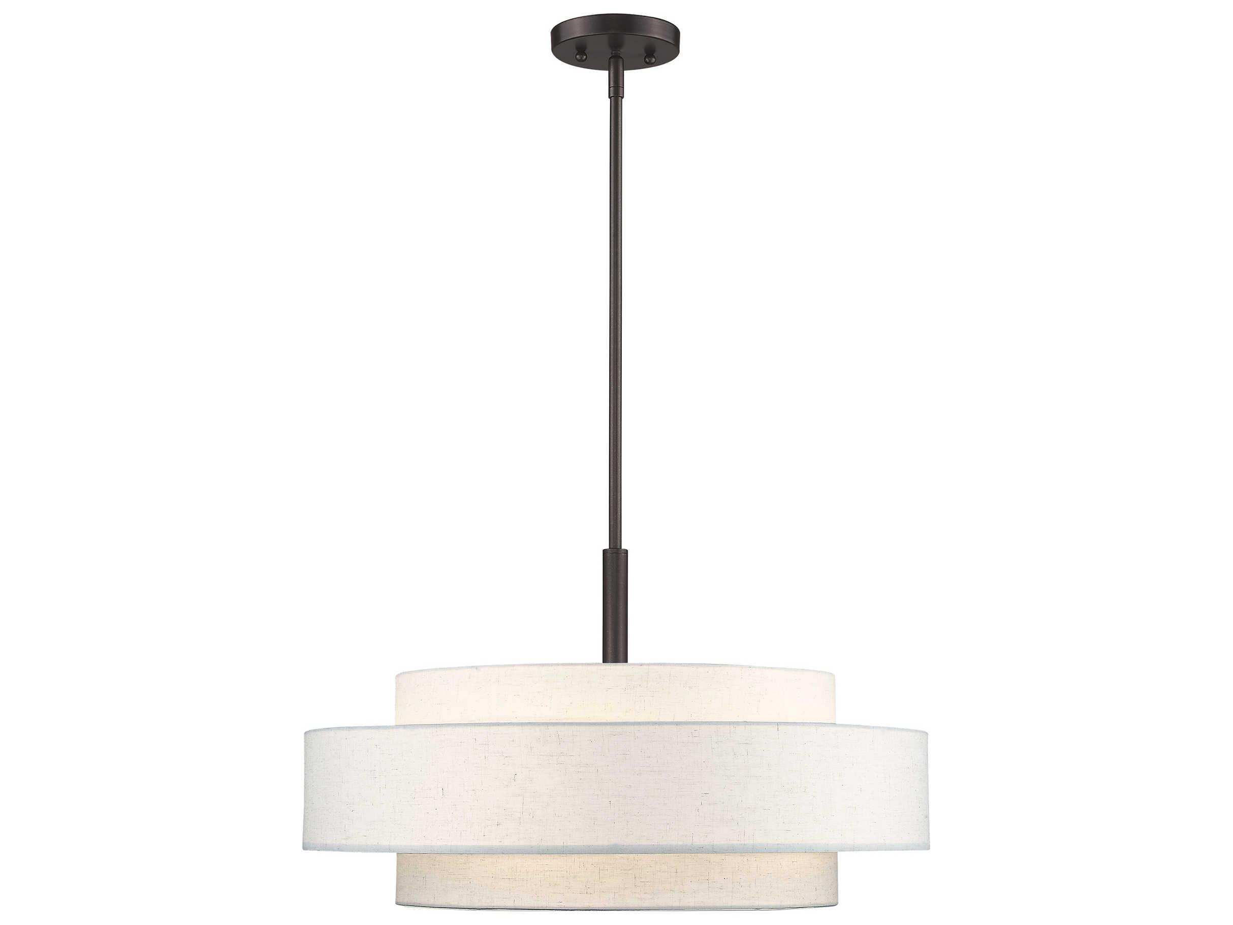 Livex Lighting Meridian 5-Light English Bronze Cylinder Drum Pendant