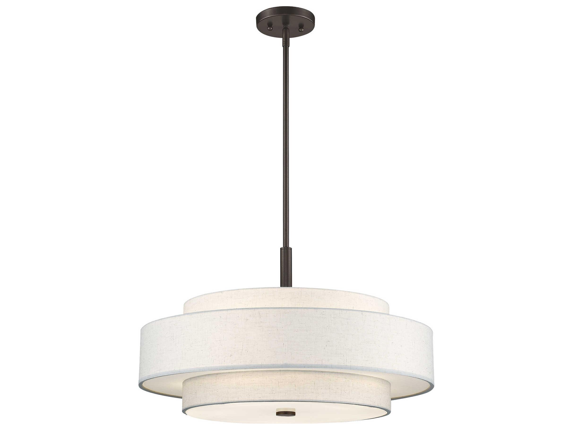 Livex Lighting Meridian 5-Light English Bronze Cylinder Drum Pendant