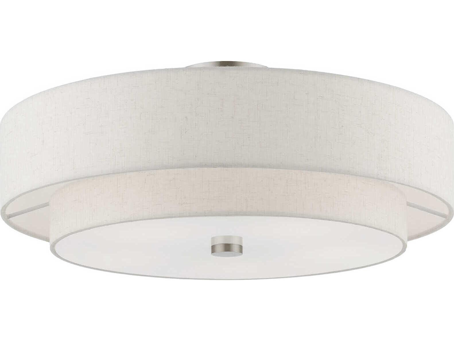 Livex Lighting Meridian 5-Light Brushed Nickel Drum Semi Flush Mount