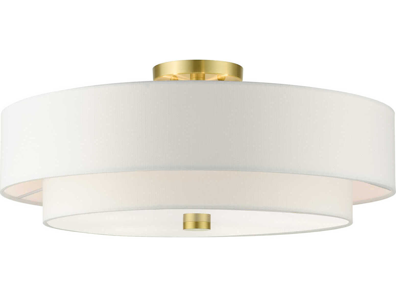 Livex Lighting Meridian 5-Light Satin Brass Drum Semi Flush Mount