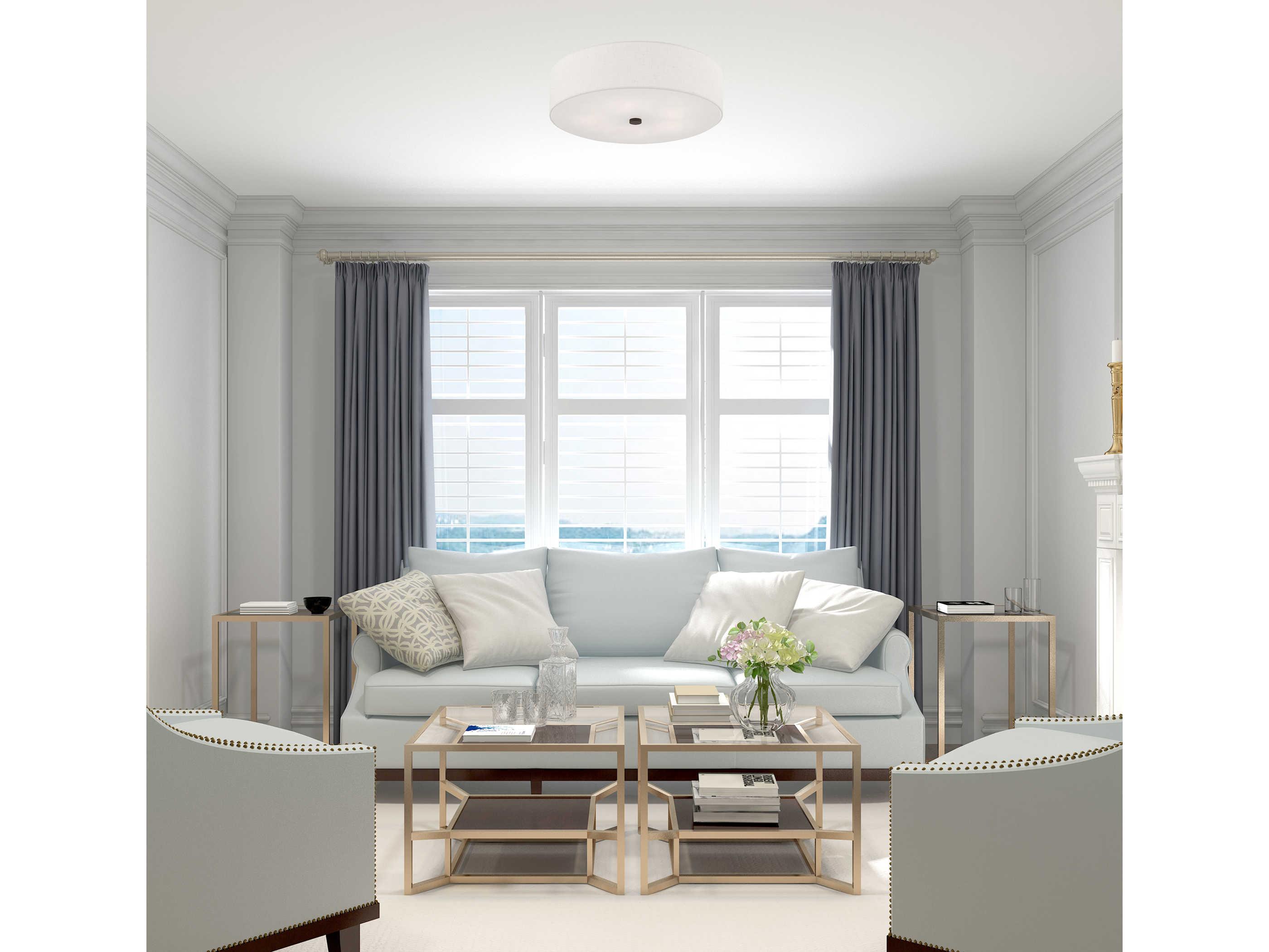 Livex Lighting Meridian English Bronze Drum Round Semi Flush Mount