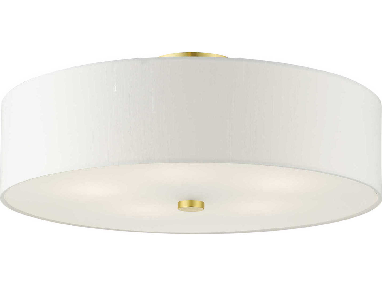 Livex Lighting Meridian 5-Light Satin Brass Drum Semi Flush Mount