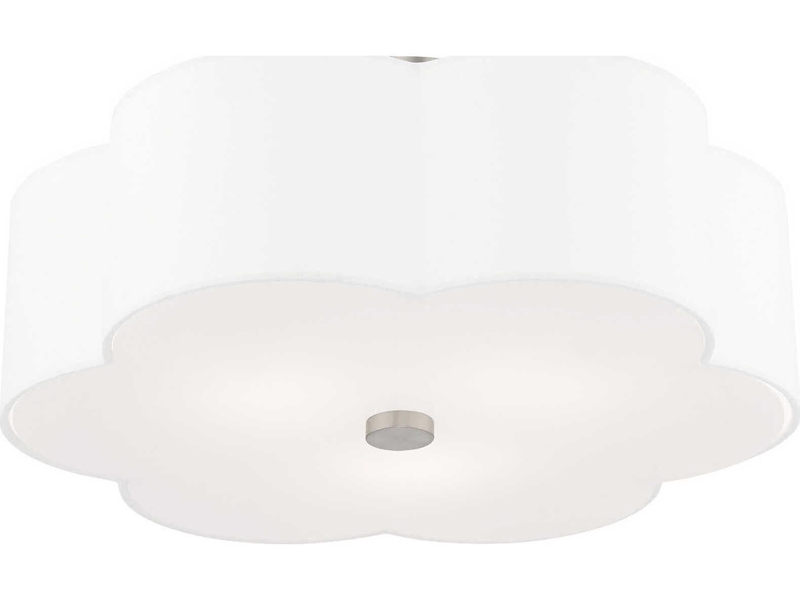 Livex Lighting Chelsea 3-Light Brushed Nickel Semi Flush Mount