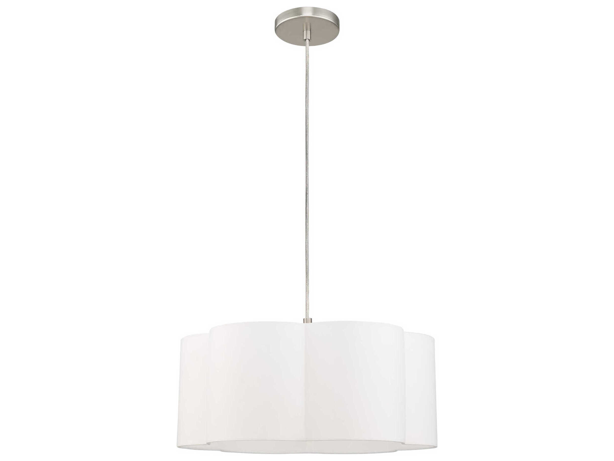 Livex Lighting Chelsea 1-Light Brushed Nickel White Pendant