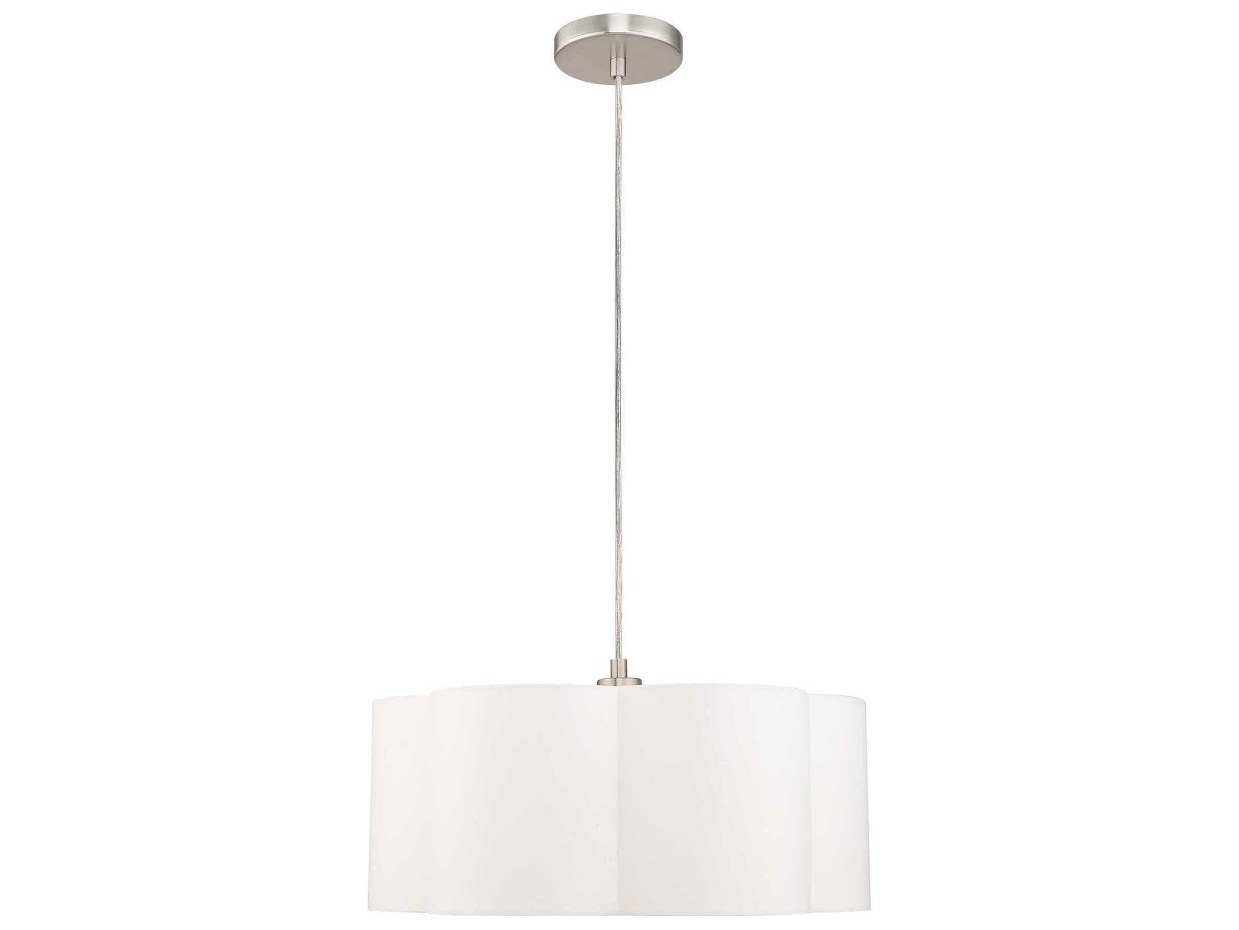 Livex Lighting Chelsea 1-Light Brushed Nickel White Pendant
