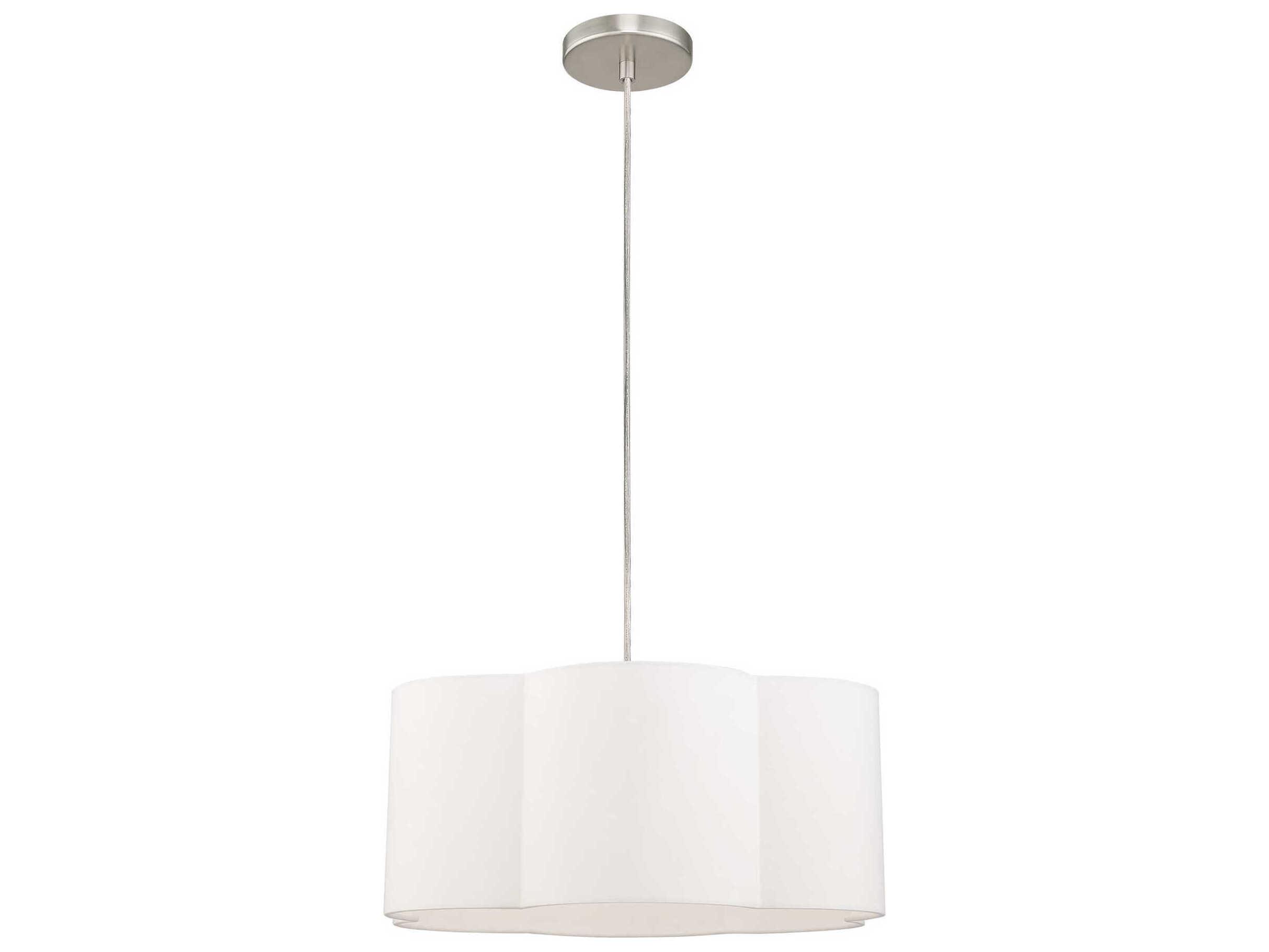 Livex Lighting Chelsea 1-Light Brushed Nickel White Pendant