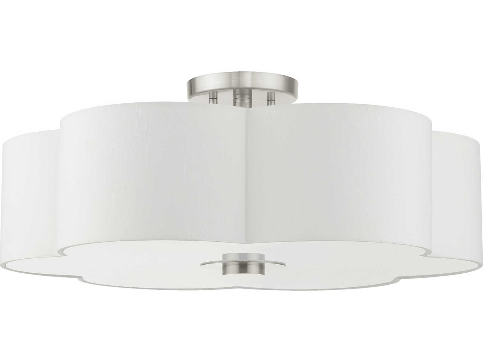 Livex Lighting Chelsea 5-Light Brushed Nickel Semi Flush Mount
