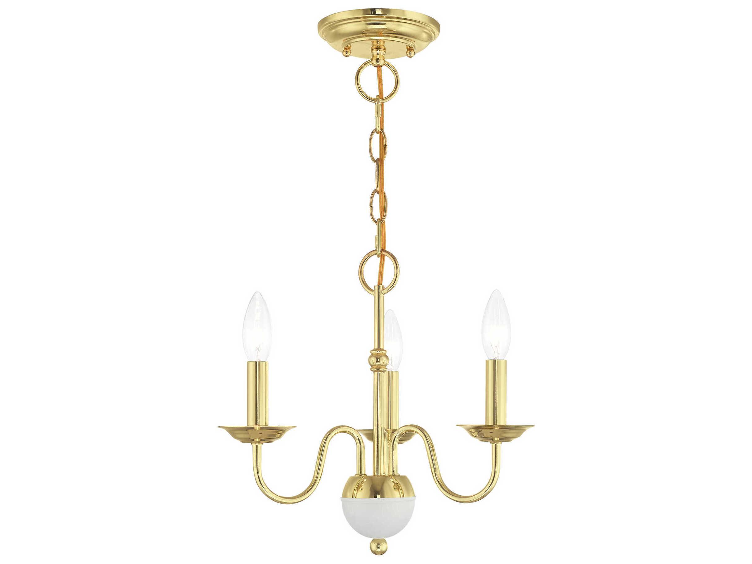 Livex Lighting Windsor 3-Light Polished Brass Candelabra Chandelier