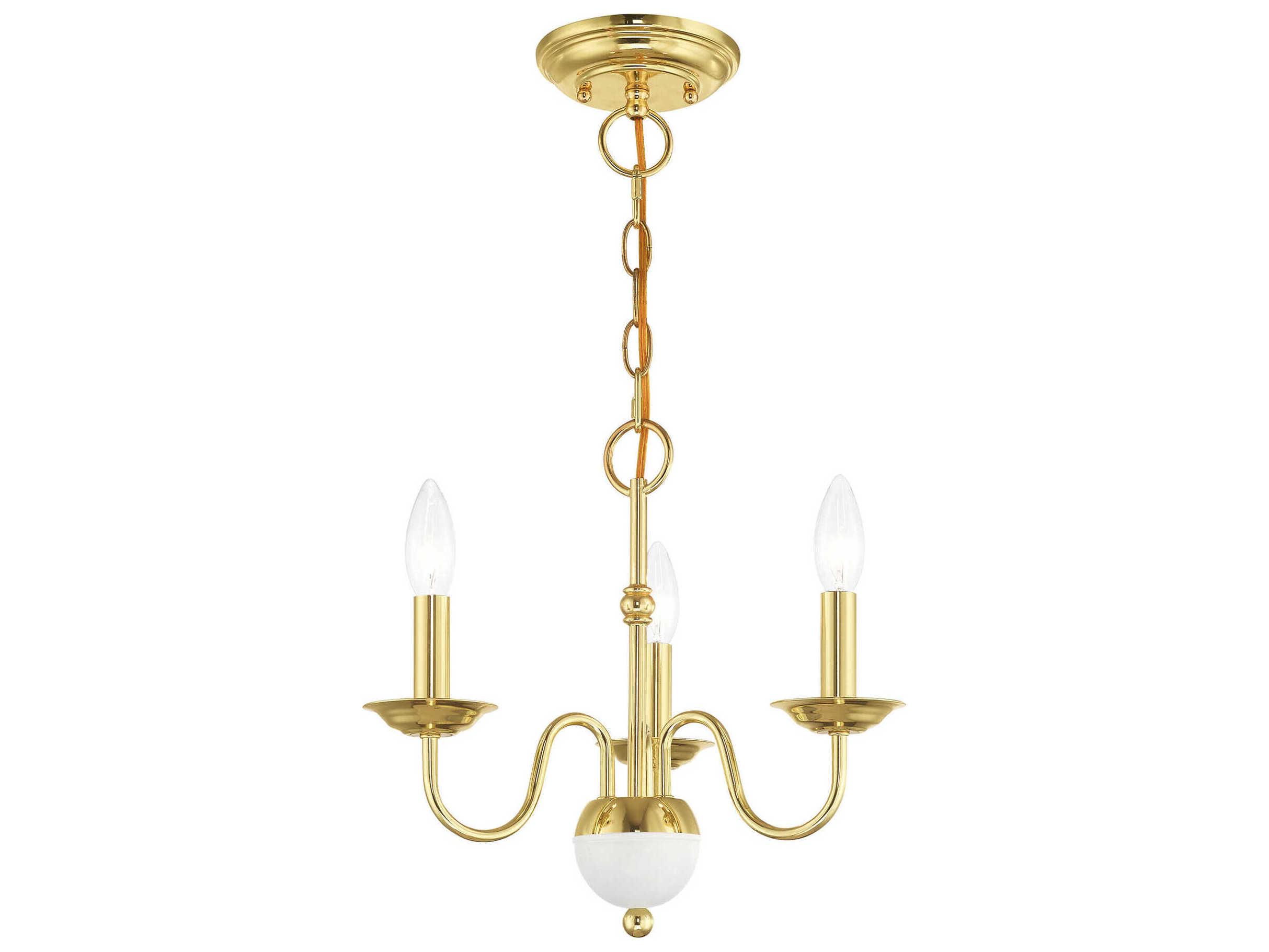 Livex Lighting Windsor 3-Light Polished Brass Candelabra Chandelier