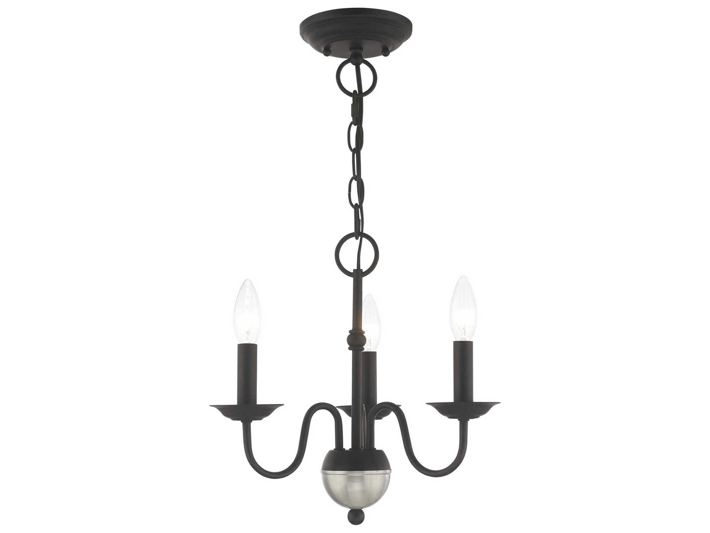 Livex Lighting Windsor 3-Light Black Candelabra Chandelier