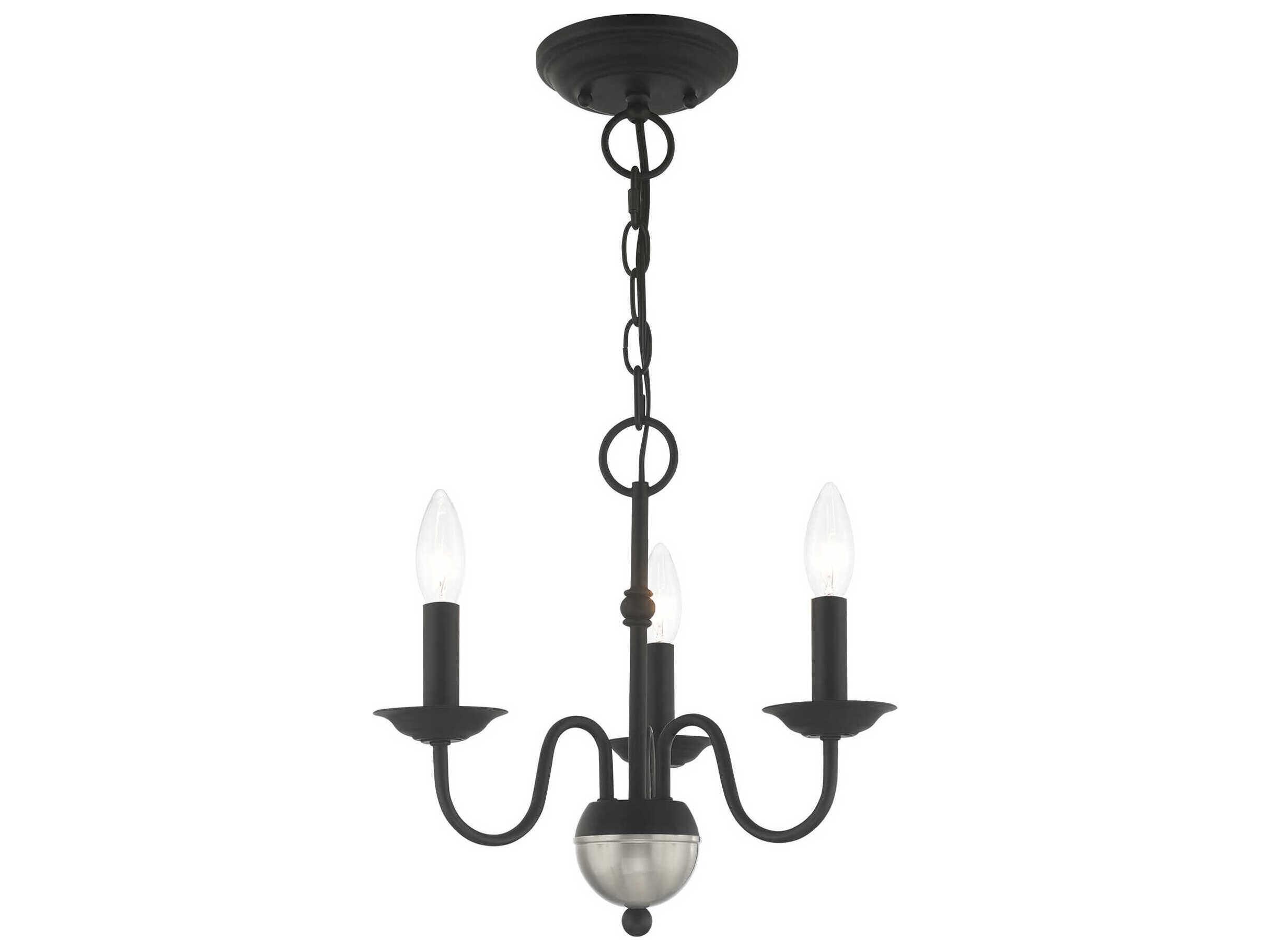 Livex Lighting Windsor 3-Light Black Candelabra Chandelier