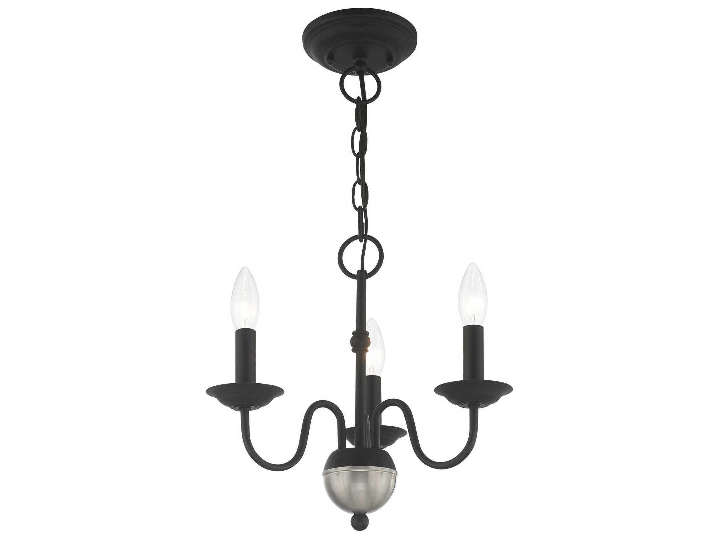 Livex Lighting Windsor 3-Light Black Candelabra Chandelier